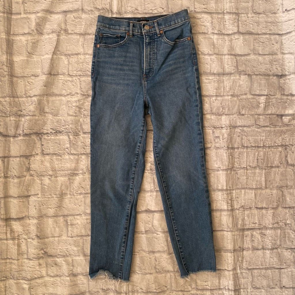 Express Express women 2 cotton blend super high rise mom jeans blue Size 26" / US 2 / IT 38 - 1 Thumbnail