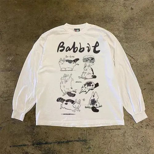 Other White street fashion cat print long sleeve t-shirt Size US L / EU 52-54 / 3 - 3 Thumbnail