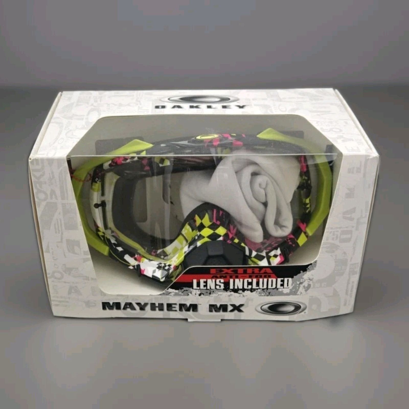 Oakley NEW Vintage Oakley Shattered Mayhem MX Anti Iridium Goggles Size 32 - 13 Thumbnail