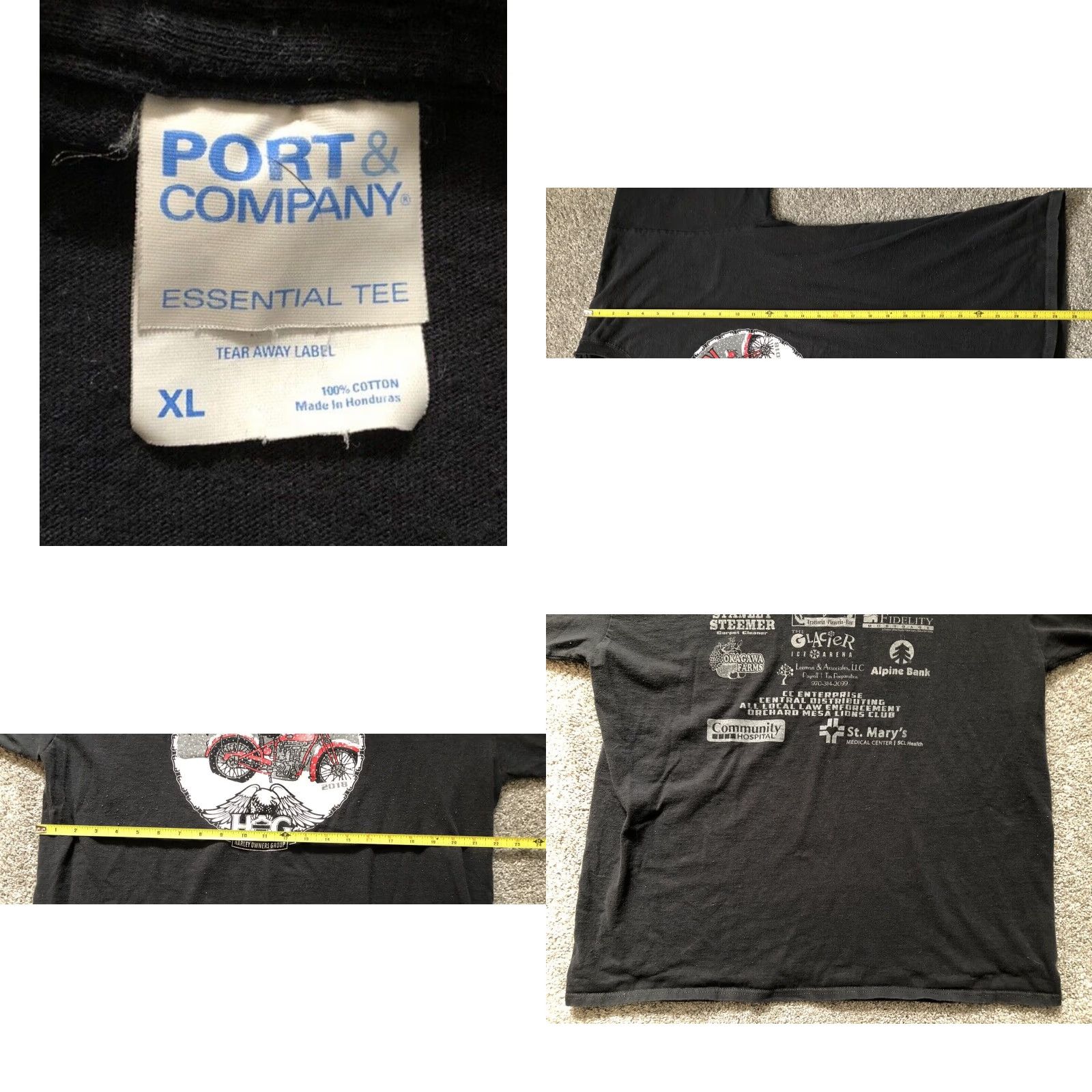 Port & Company Harley Owners Group Toy Run T Shirt Black XL 100% Cotton Graphic Print Port & Company Men T-Shirt Short Sleeve Summer Fall Spring Vintage? Size US XL / EU 56 / 4 - 8 Thumbnail