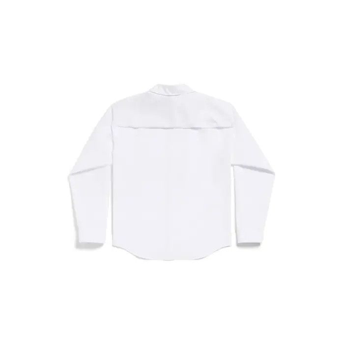 Balenciaga o1s1wg110126 Kick Collar Shirt Large Fit in White Size XS / US 0-2 / IT 36-38 - 6 Thumbnail