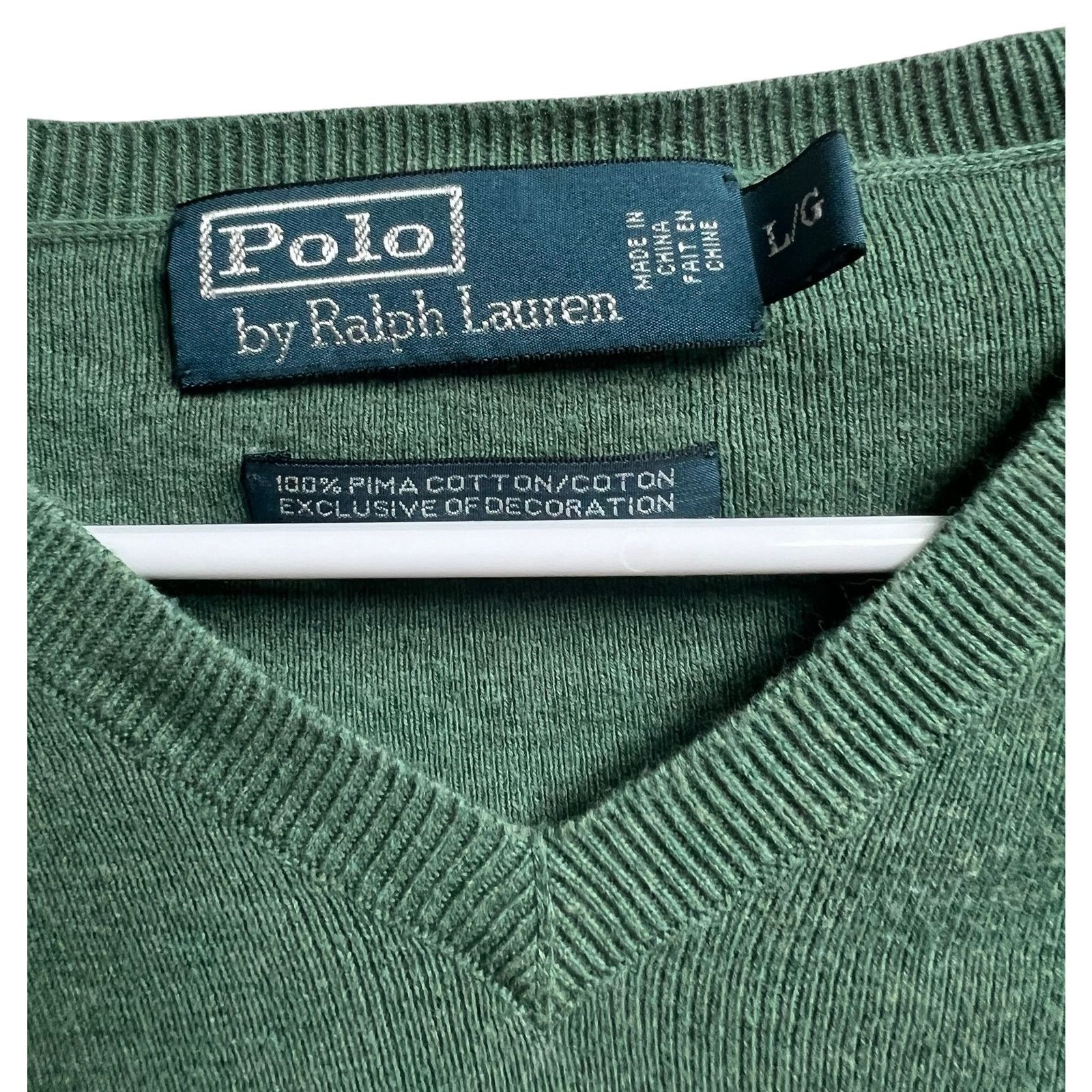 Ralph Lauren Polo by Ralph Lauren Men's Pima Cotton V-Neck Sweater Large Size US L / EU 52-54 / 3 - 3 Thumbnail