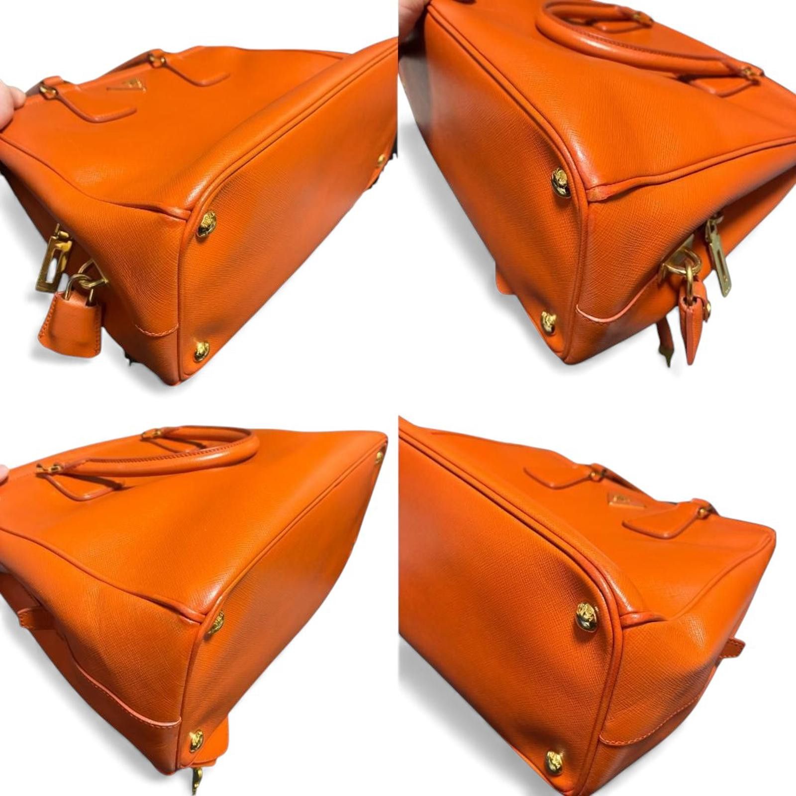 Prada Prada - Brown Orange Leather Handbag Size ONE SIZE - 7 Thumbnail