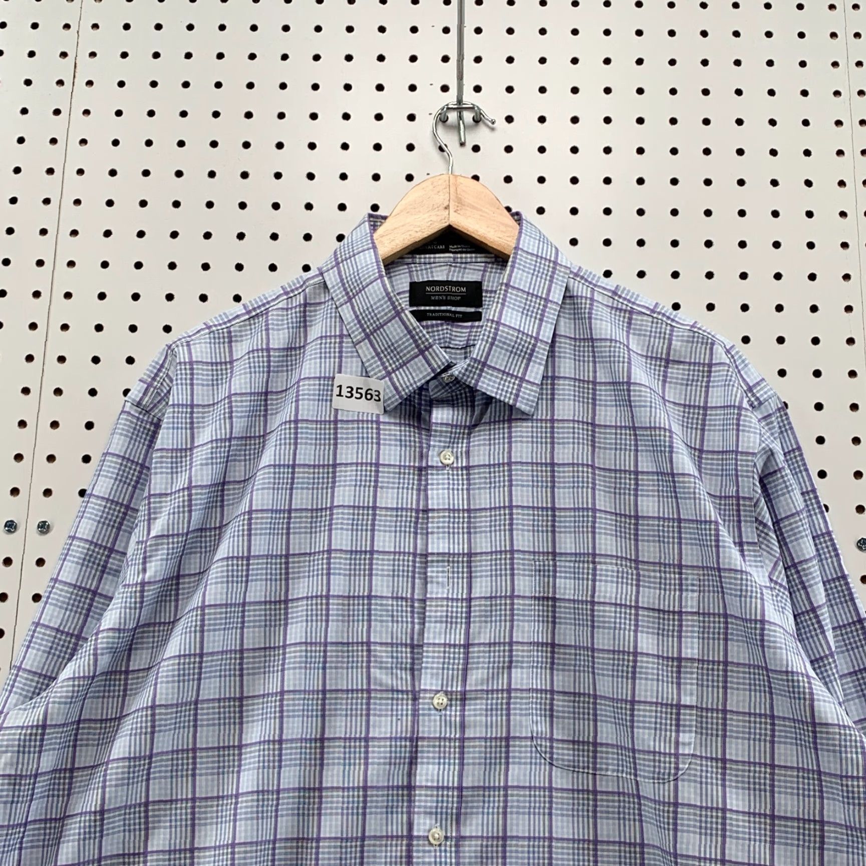 Nordstrom Nordstrom Plaid Button-Up Long Sleeve Shirt Men's Traditional Fit Size 17.5 Blue Multicolor Classic Size US XXL / EU 58 / 5 - 7 Thumbnail