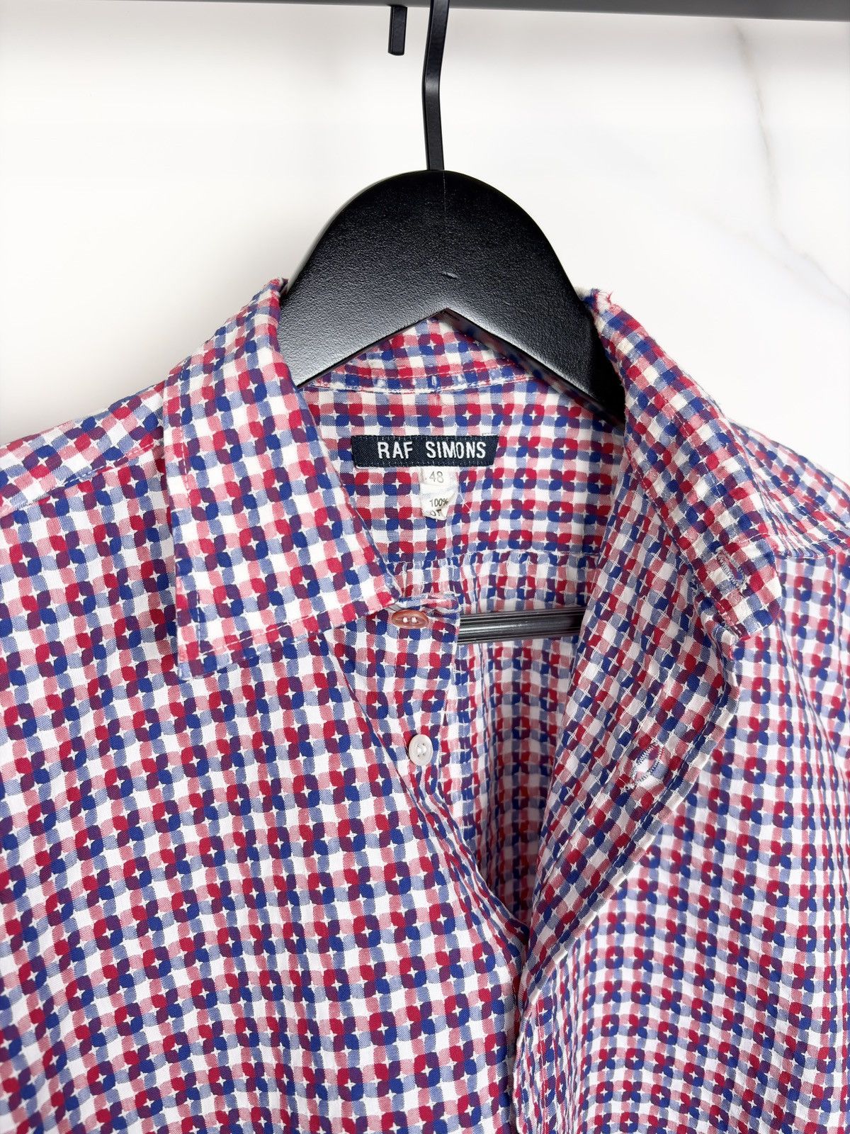 Raf Simons SS96 Raf Simons Vintage Red Checkered Button Up Shirt Size US M / EU 48-50 / 2 - 3 Thumbnail