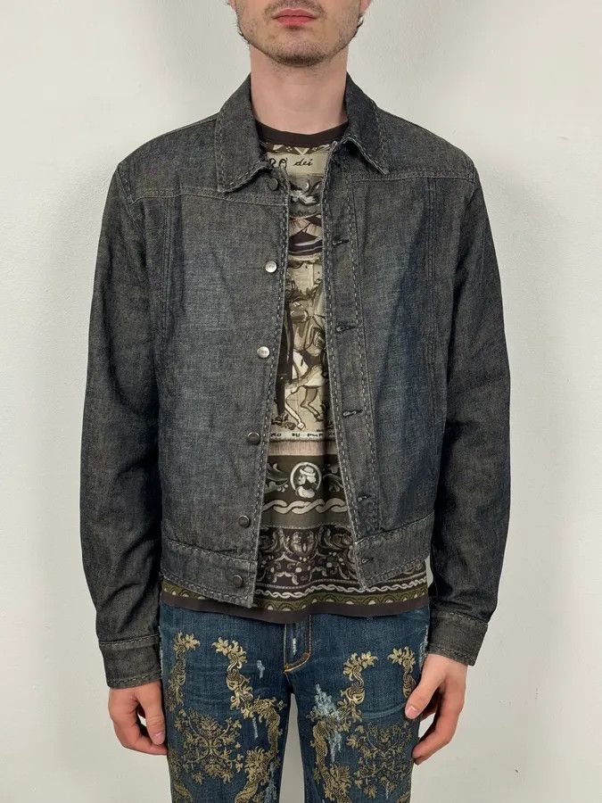 Gianfranco Ferre 2000s Gianfranco Ferré Dark Blue Denim Jacket Size US S / EU 44-46 / 1 - 2 Thumbnail