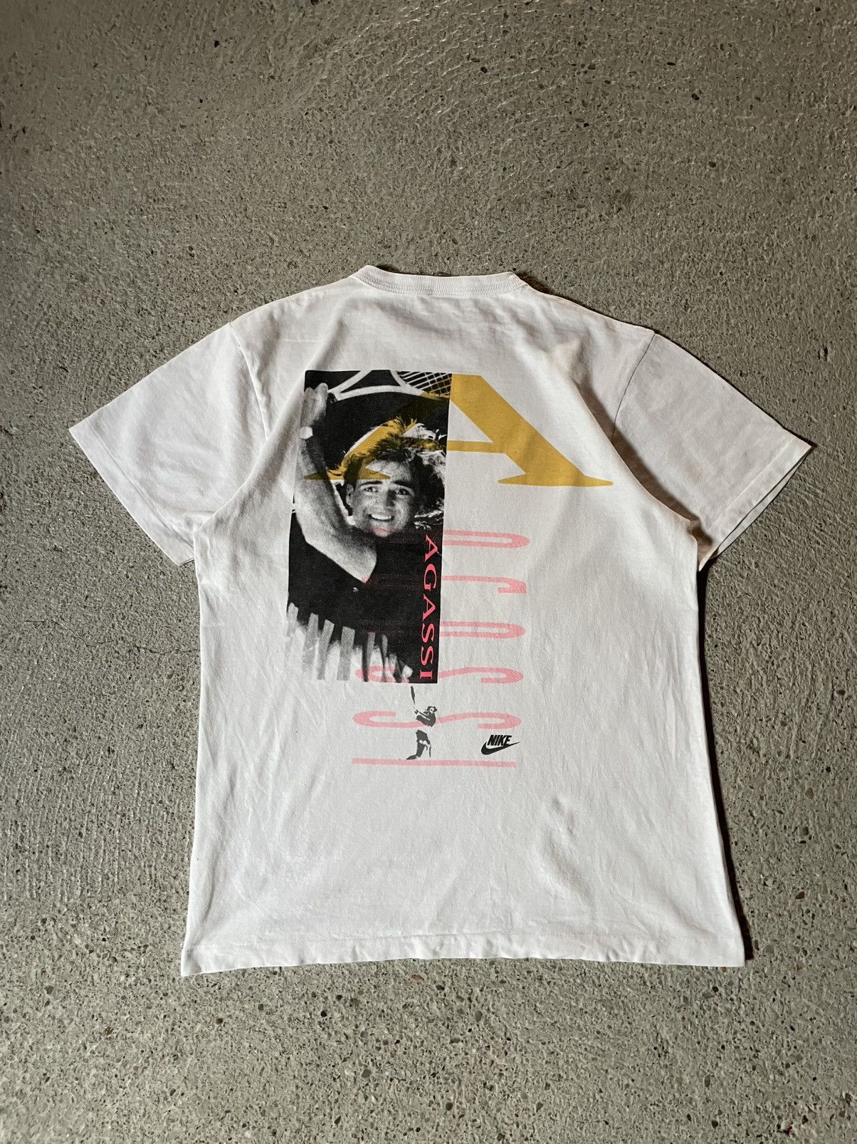 Nike Vintage 90s Nike Andre Agassi Tee Size US S / EU 44-46 / 1 - 5 Thumbnail