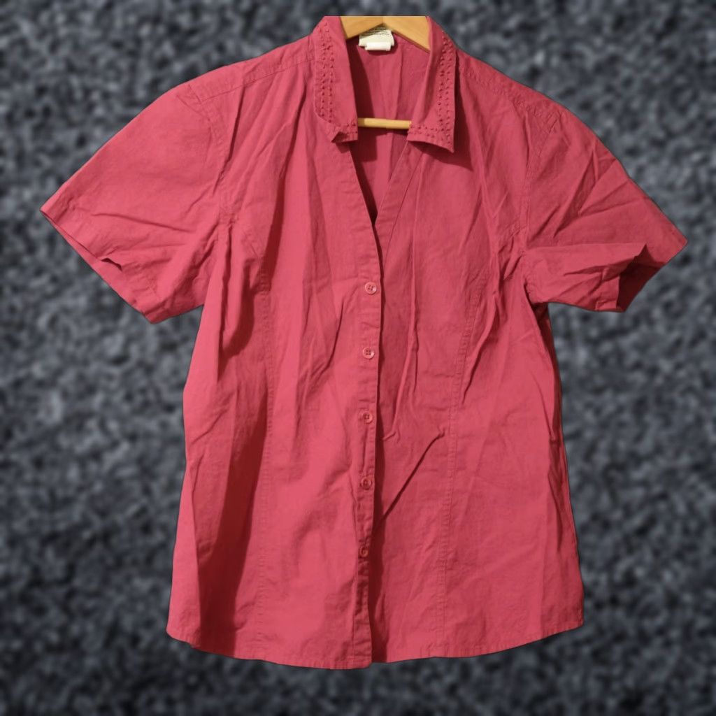 Vintage Cabela's Button-Up Shirt Collared 100% Cotton Dark Red Womens M Shirt Casual Size M / US 6-8 / IT 42-44 - 1 Thumbnail