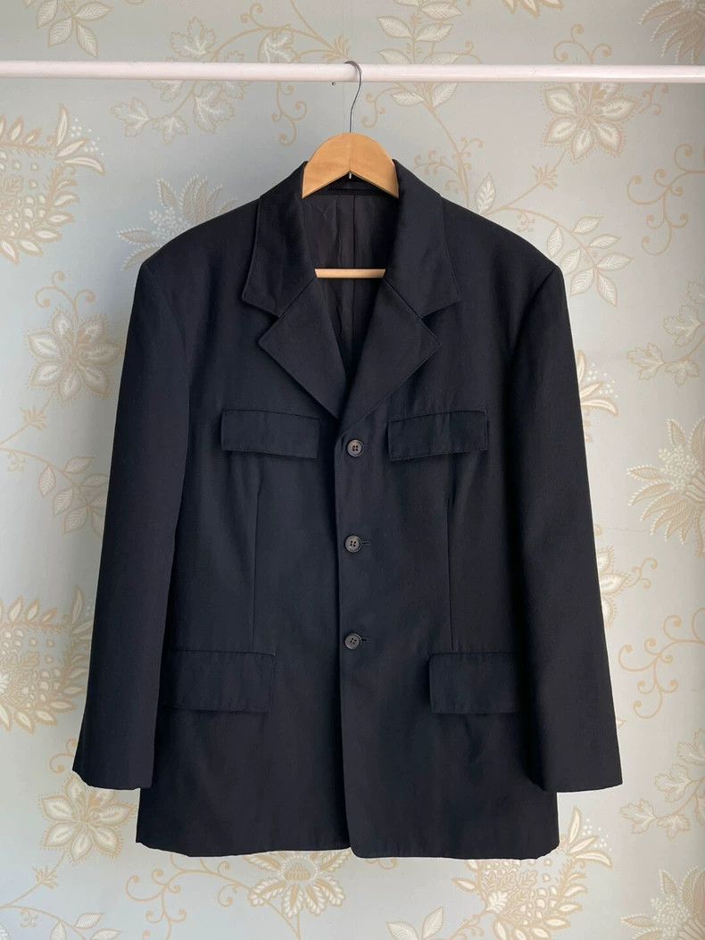 Yohji Yamamoto Yohji Yamamoto size s Four-pocket black blazer 2504-Nextar Size 38S - 3 Thumbnail