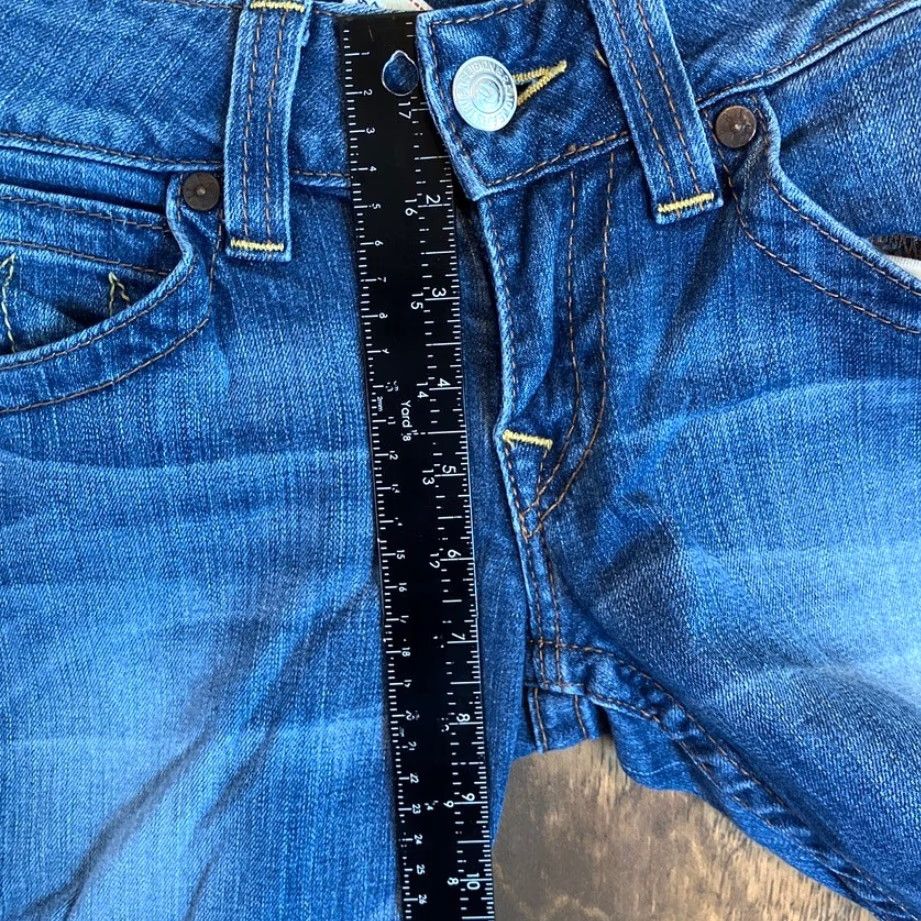 True Religion VINTAGE? — Wait; item is True Religion Womens Jeans Blue Low Rise Straight Leg Embroidered Stretch 27 Size 27" / US 4 / IT 40 - 7 Thumbnail