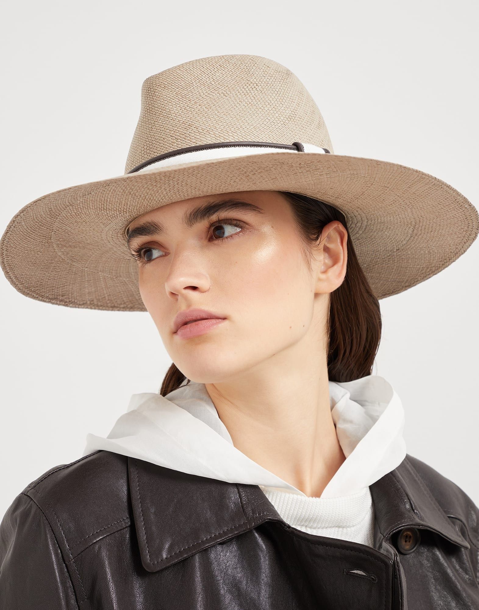 Brunello Cucinelli o1la1rc1a0326 Size: OS / Straw Fedora Hat / Cap in Beige Size ONE SIZE - 3 Thumbnail