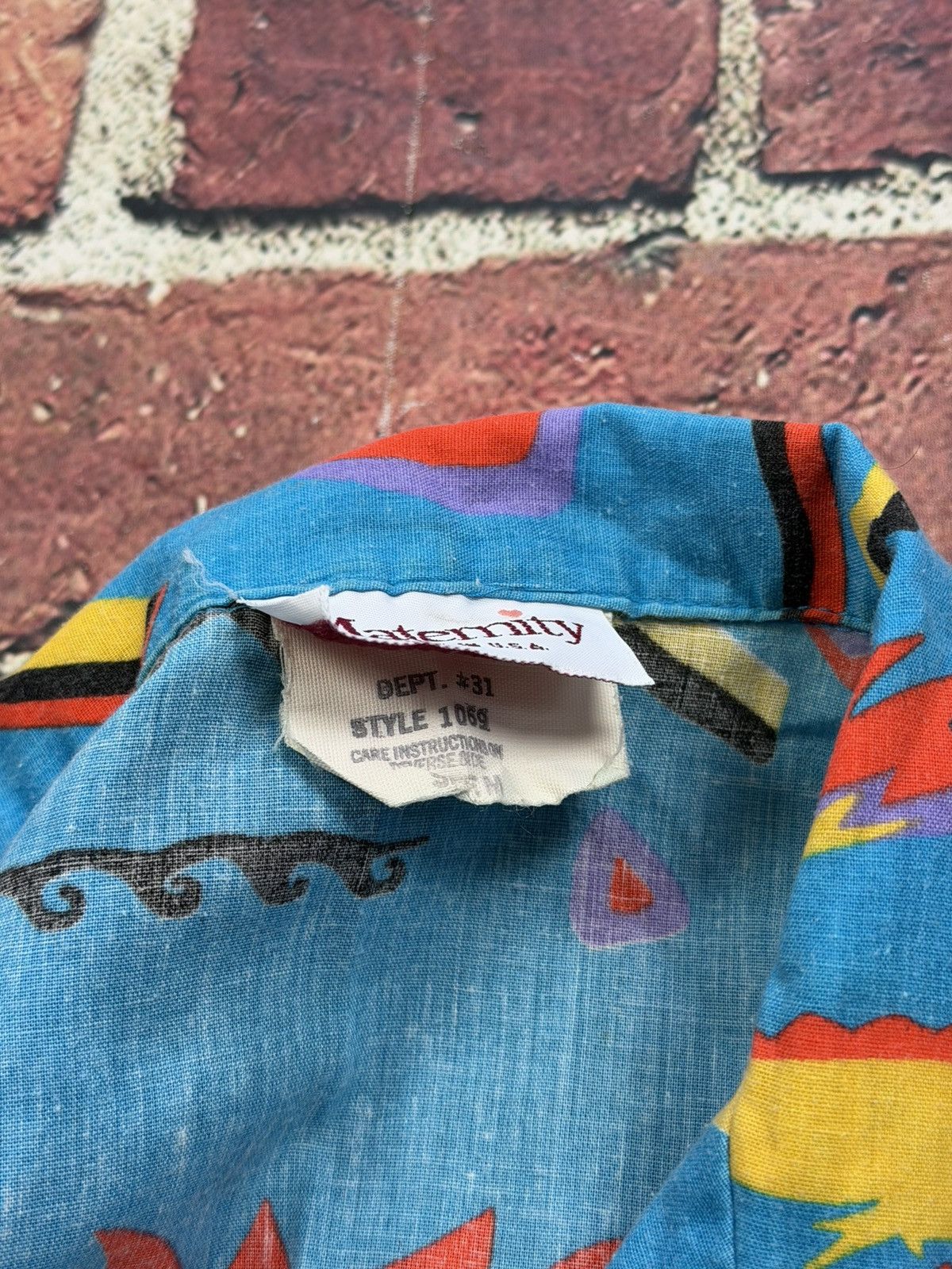 Other Vintage Abstract AOP Shirt Maternity Surf Button Up 80s 90s Size M / US 6-8 / IT 42-44 - 6 Thumbnail
