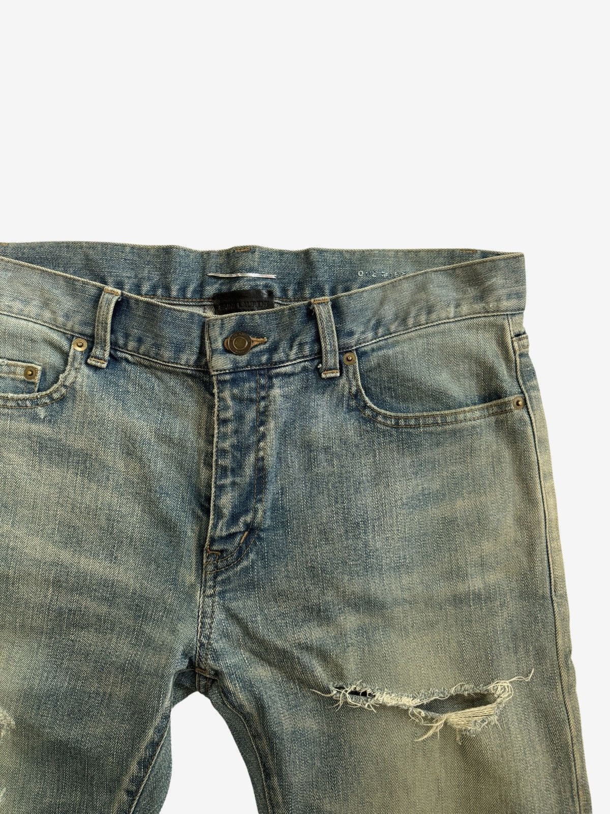 Saint Laurent Paris Saint Laurent Paris SS16 Blue Crashed Denim Size US 32 / EU 48 - 2 Thumbnail