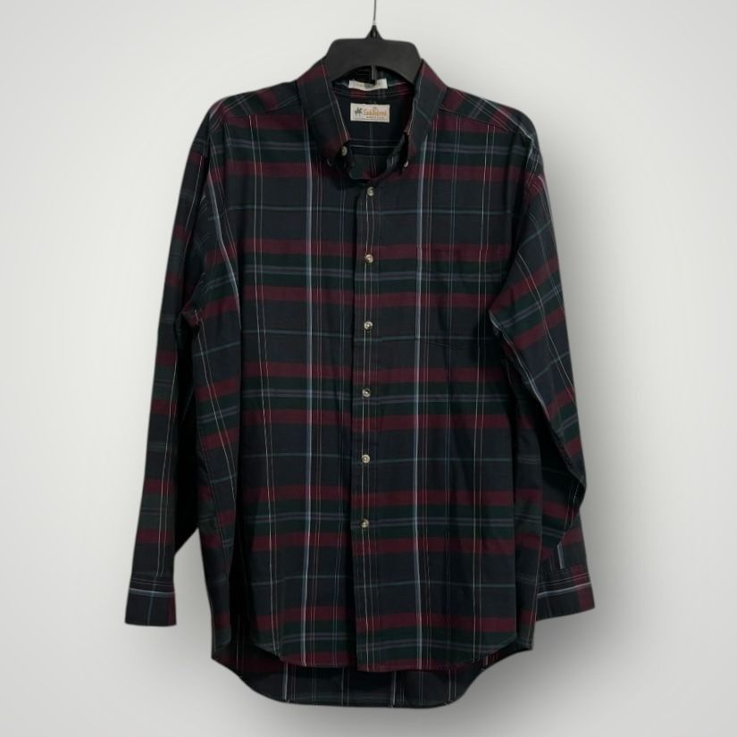 Saddlebred Saddlebred Men's Single Needle Tailoring Plaid Shirt XL Size US XL / EU 56 / 4 - 1 Thumbnail