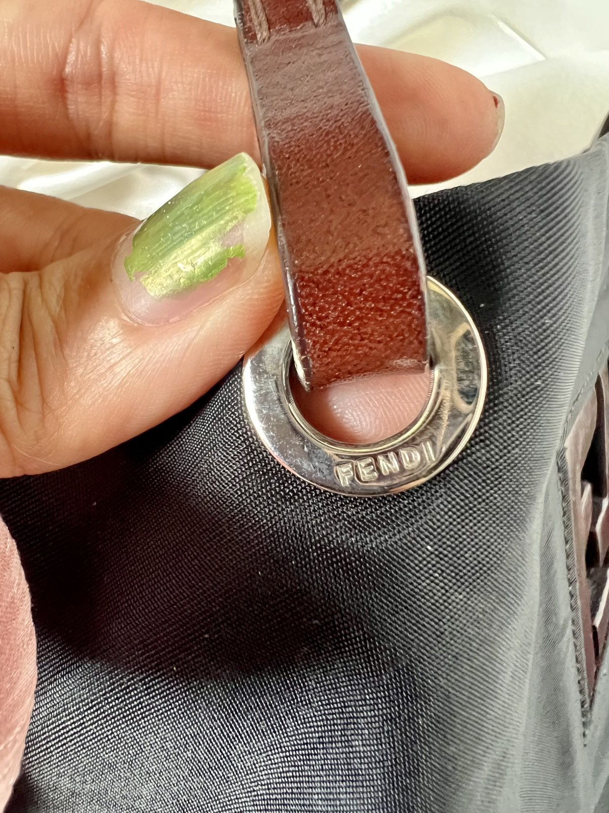 Fendi Fendi Nylon FF Logo Tote – Black Size ONE SIZE - 12 Thumbnail
