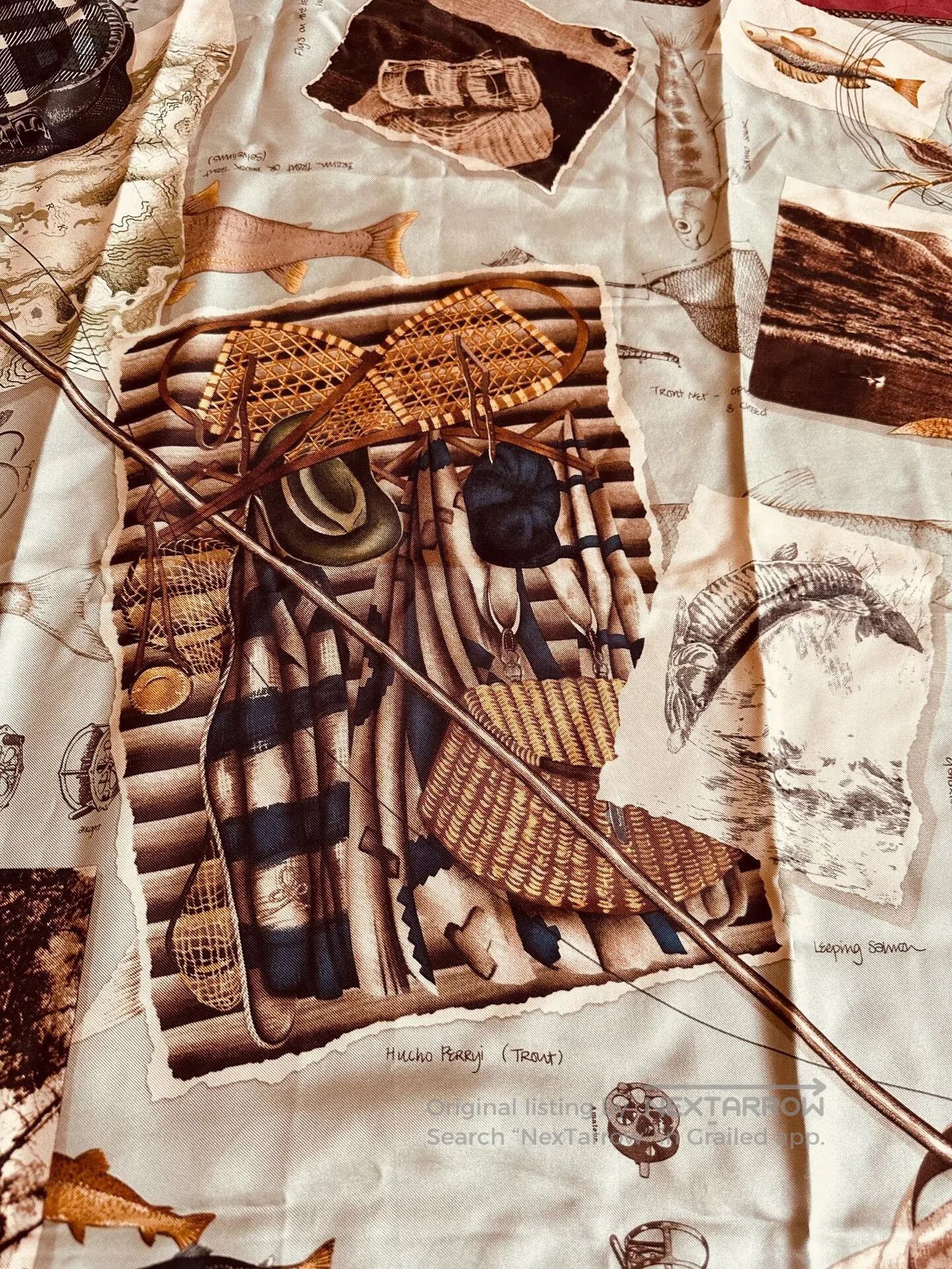 Polo Ralph Lauren Ralph Lauren Silk Fishing Print Scarf. Size ONE SIZE - 3 Thumbnail