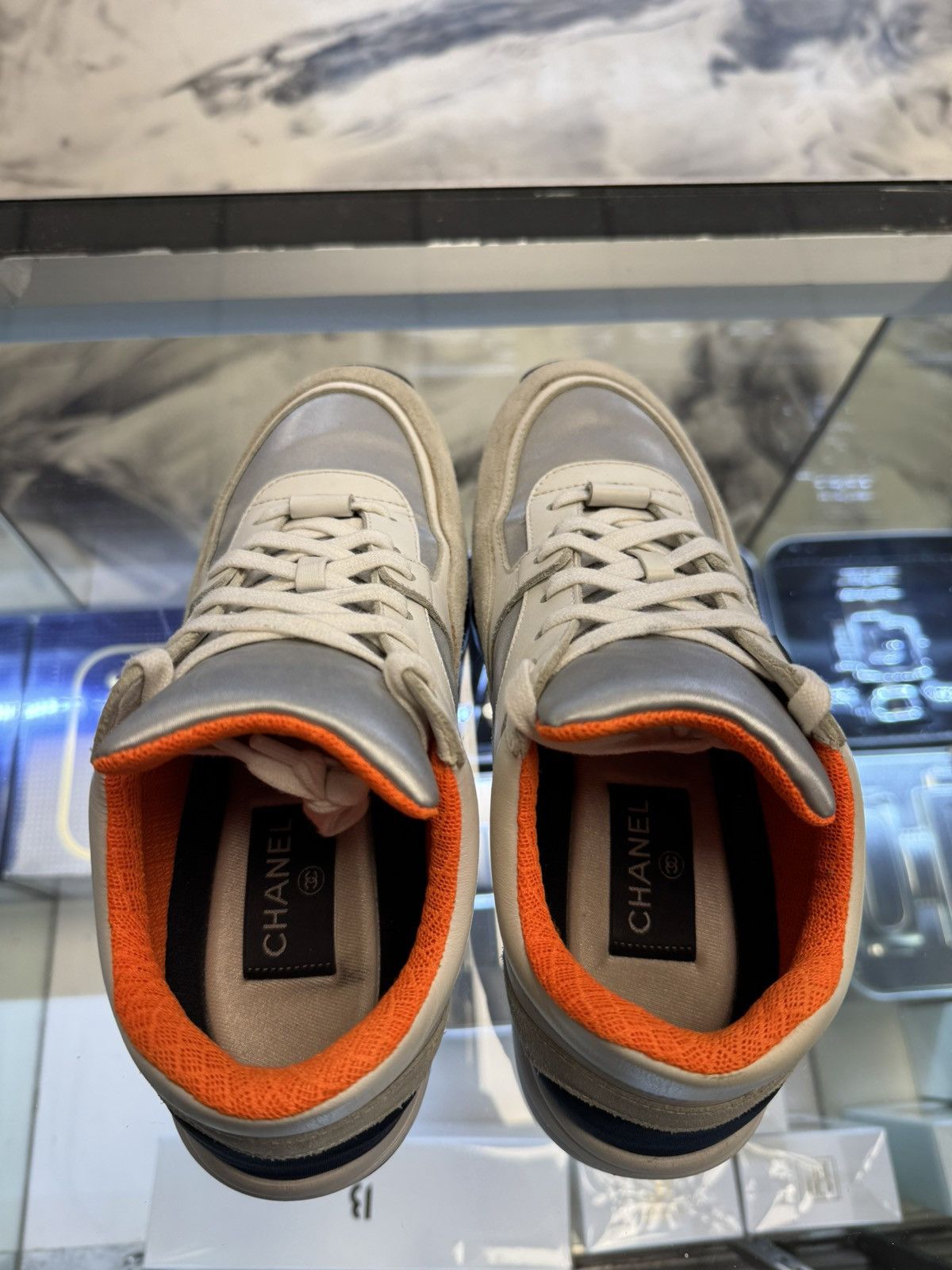 Chanel CHANEL TRAINER WHITE ORANGE Size US 5.5 / EU 38 - 7 Thumbnail