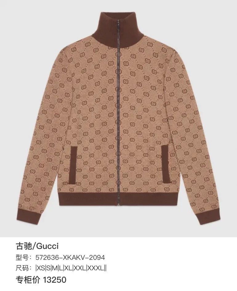 Gucci Gucci Full-print old flower jacquard knitted zipper jacket Size US S / EU 44-46 / 1 - 7 Thumbnail