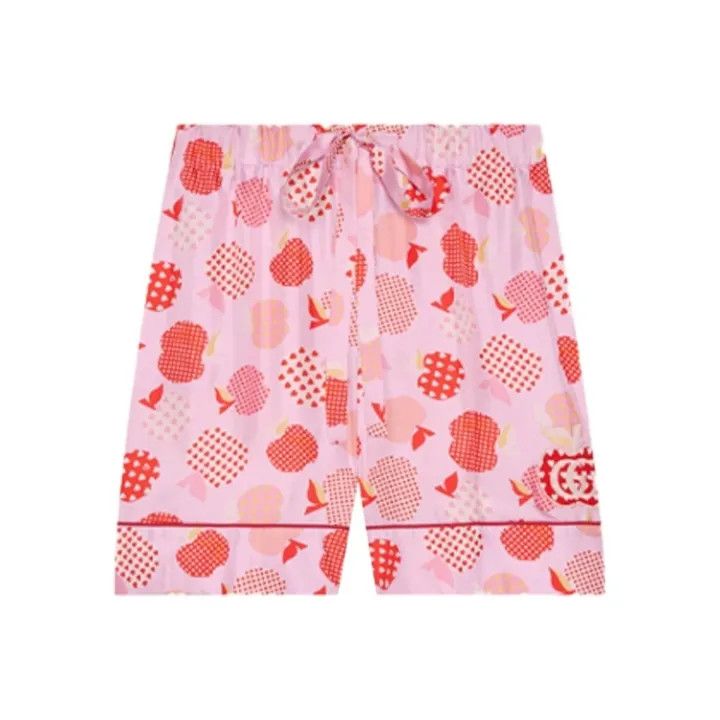 Gucci Gucci Pink Apple Pattern Drawstring Shorts Size 40" / US 18 - 1 Thumbnail