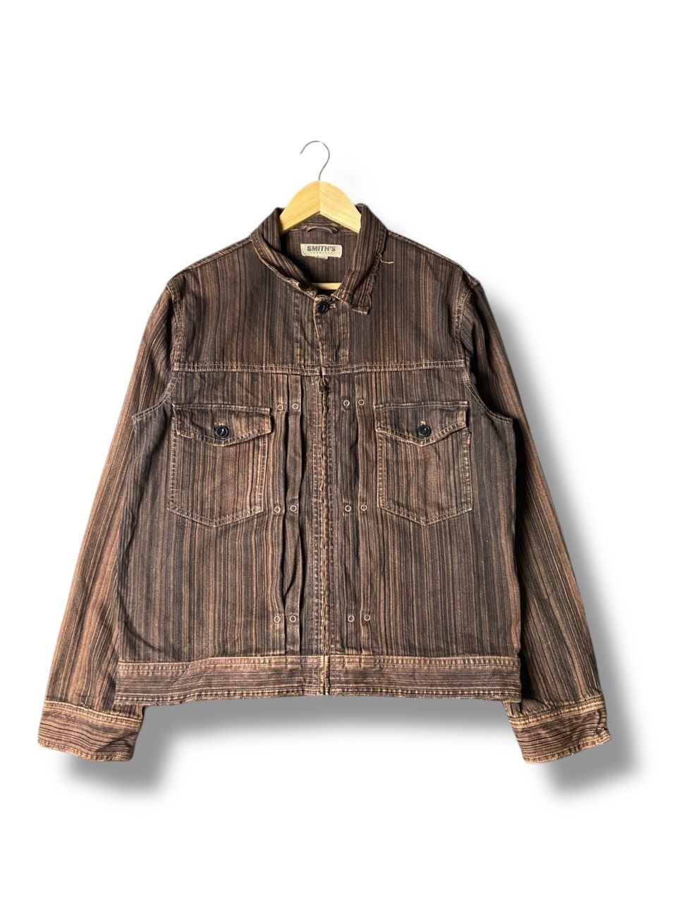 Japanese Brand SMITH’S American Denim Jacket with Stripe Pattern (155) Size US L / EU 52-54 / 3 - 1 Thumbnail