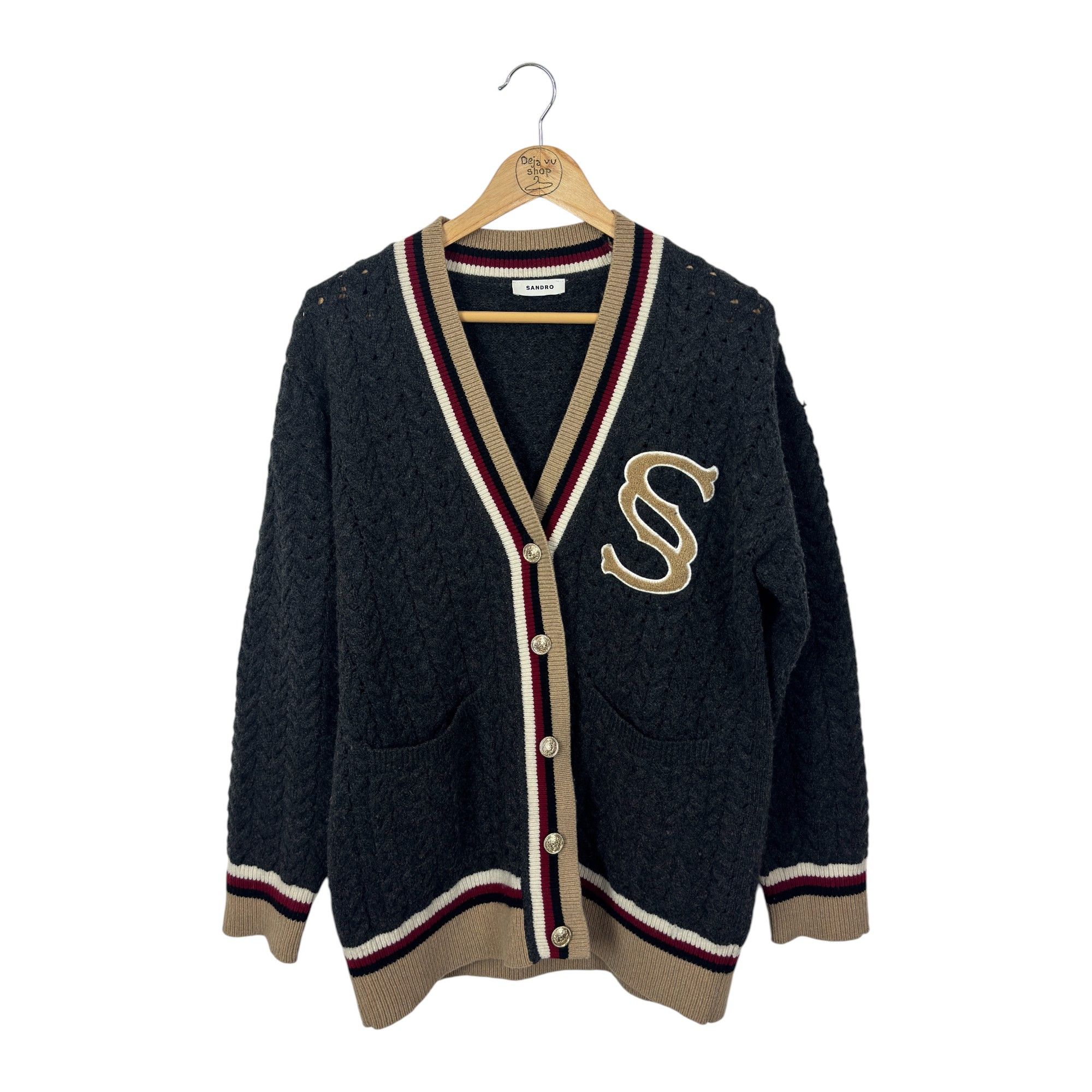 Sandro Tommy Double S Oversized Cardigan Size M / US 6-8 / IT 42-44 - 1 Thumbnail