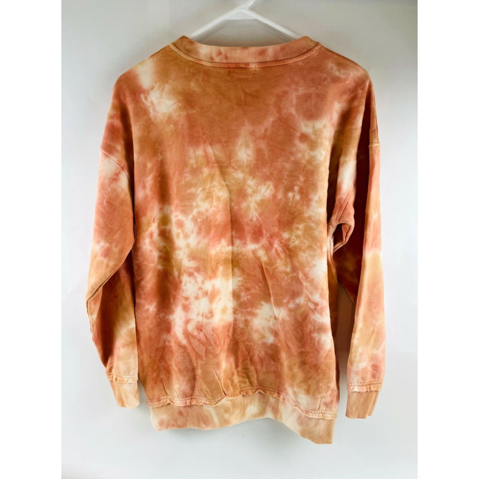 Nordstrom BP Sweatshirt Women's XS Tie Dye Orange Pink Oversized NWT Pullover Crew Neck Cotton Polyester Modern Size XS / US 0-2 / IT 36-38 - 2 Thumbnail