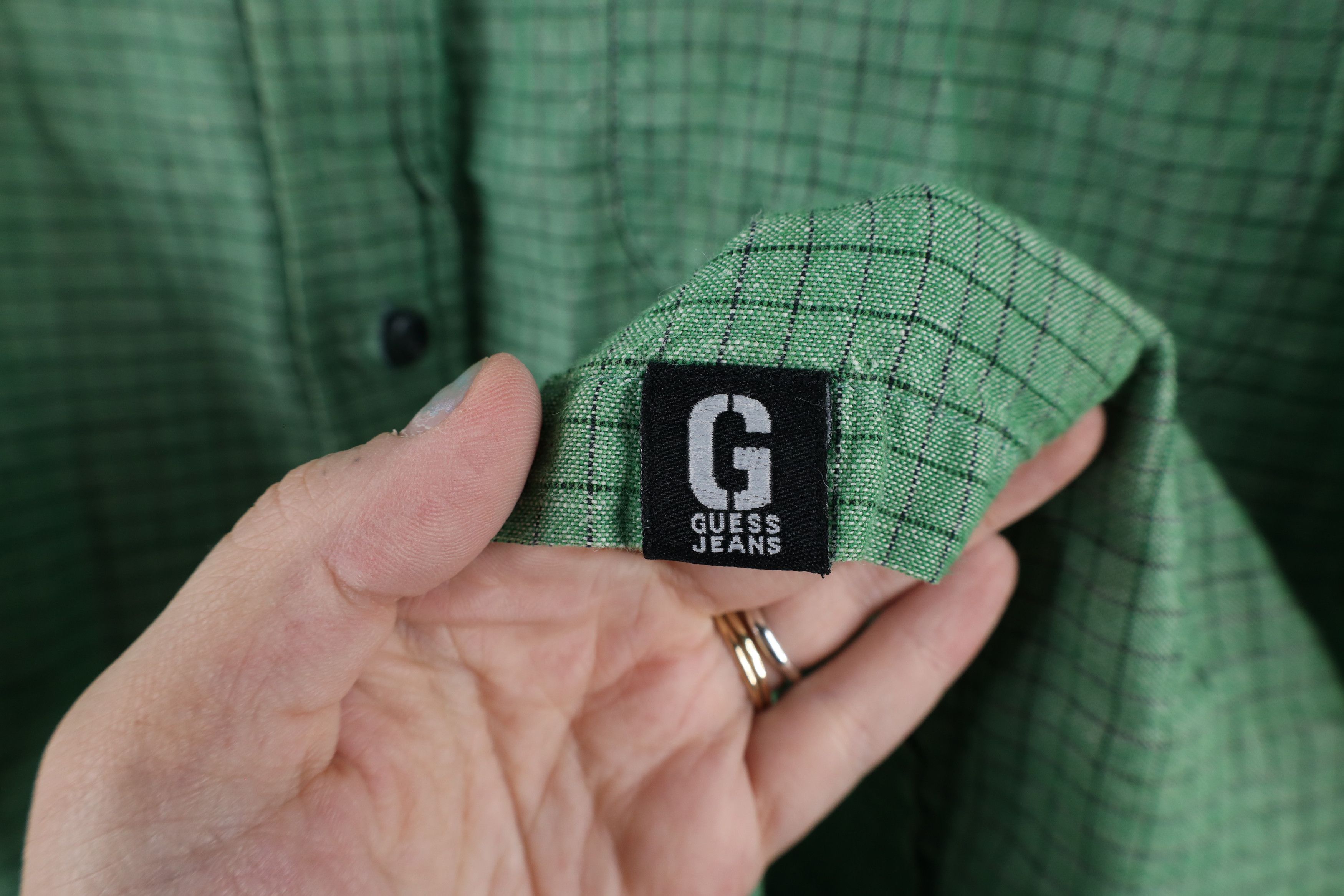 Guess × Vintage Vintage 90s Guess Jeans Short Sleeve Button Shirt Green Size US XXL / EU 58 / 5 - 4 Thumbnail