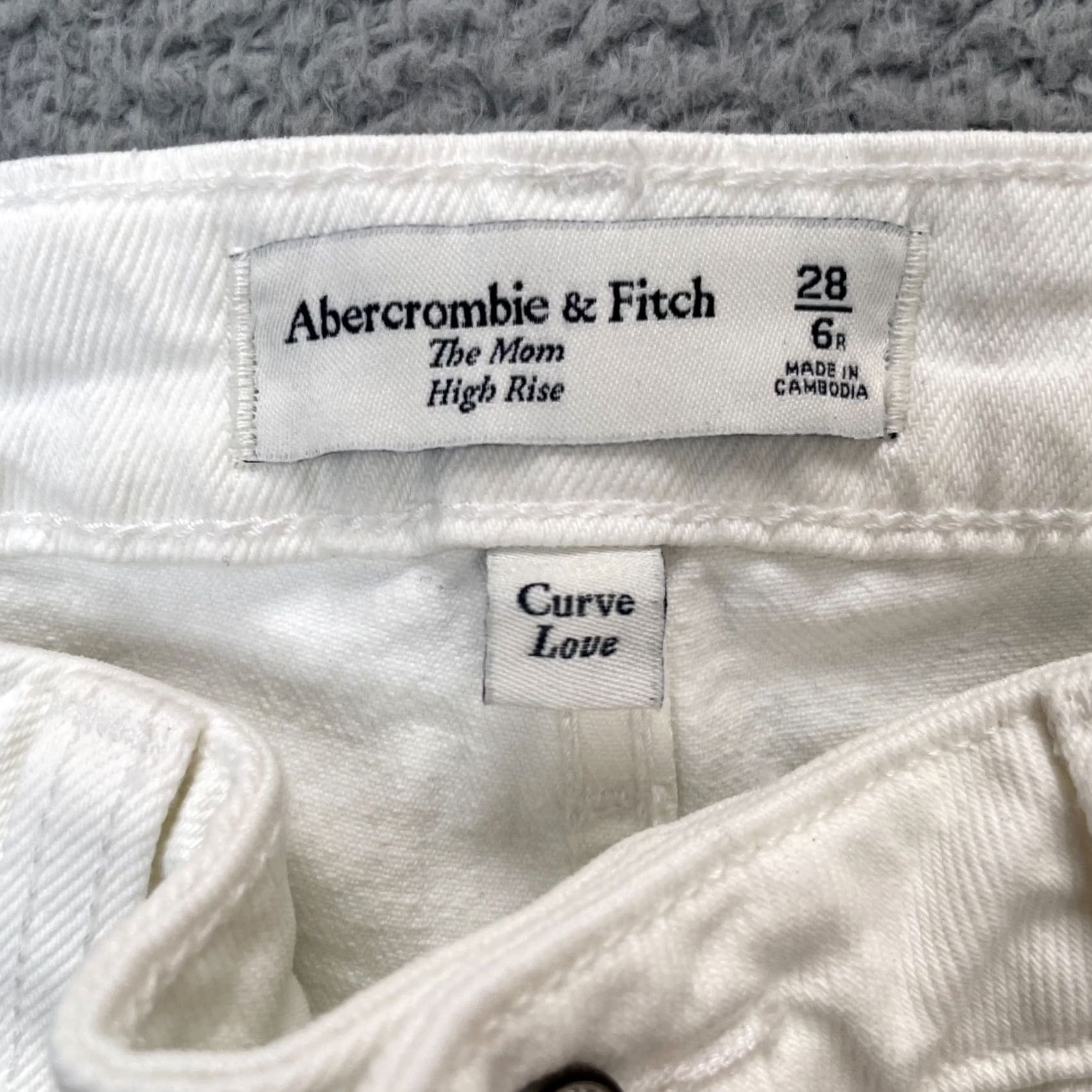 Abercrombie & Fitch Abercrombie & Fitch Jeans Womens 28 White Mom High Rise Curve Love Stretch Regular 5-Pocket Denim Inseam 25in Zipper Button Cotton Spandex Size 28" / US 6 / IT 42 - 3 Thumbnail