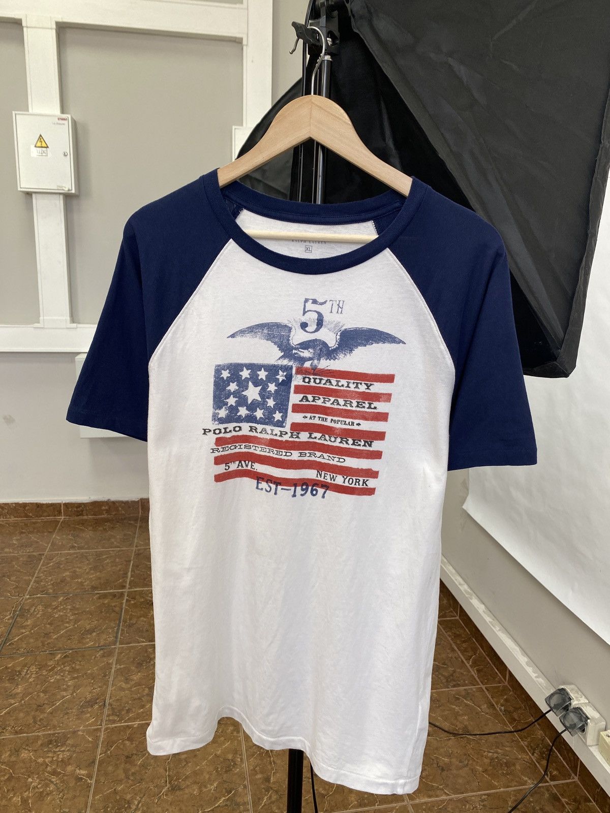 Polo Ralph Lauren 🇺🇸 Vintage Y2K Polo Ralph Lauren USA Flag T-Shirt Retro Retro Size US L / EU 52-54 / 3 - 1 Thumbnail