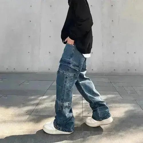 Japanese Brand Y2k Baggy Cargo Pants Denim Baggy Jeans Trousers Size US 30 / EU 46 - 3 Thumbnail