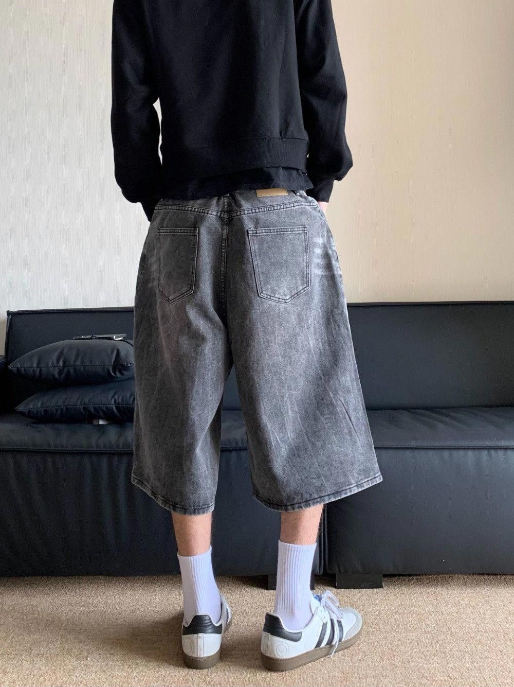 Jean × Vintage Extra Long Culotte Style Washed Jorts, Baggy Denim Shorts Size US 30 / EU 46 - 3 Thumbnail