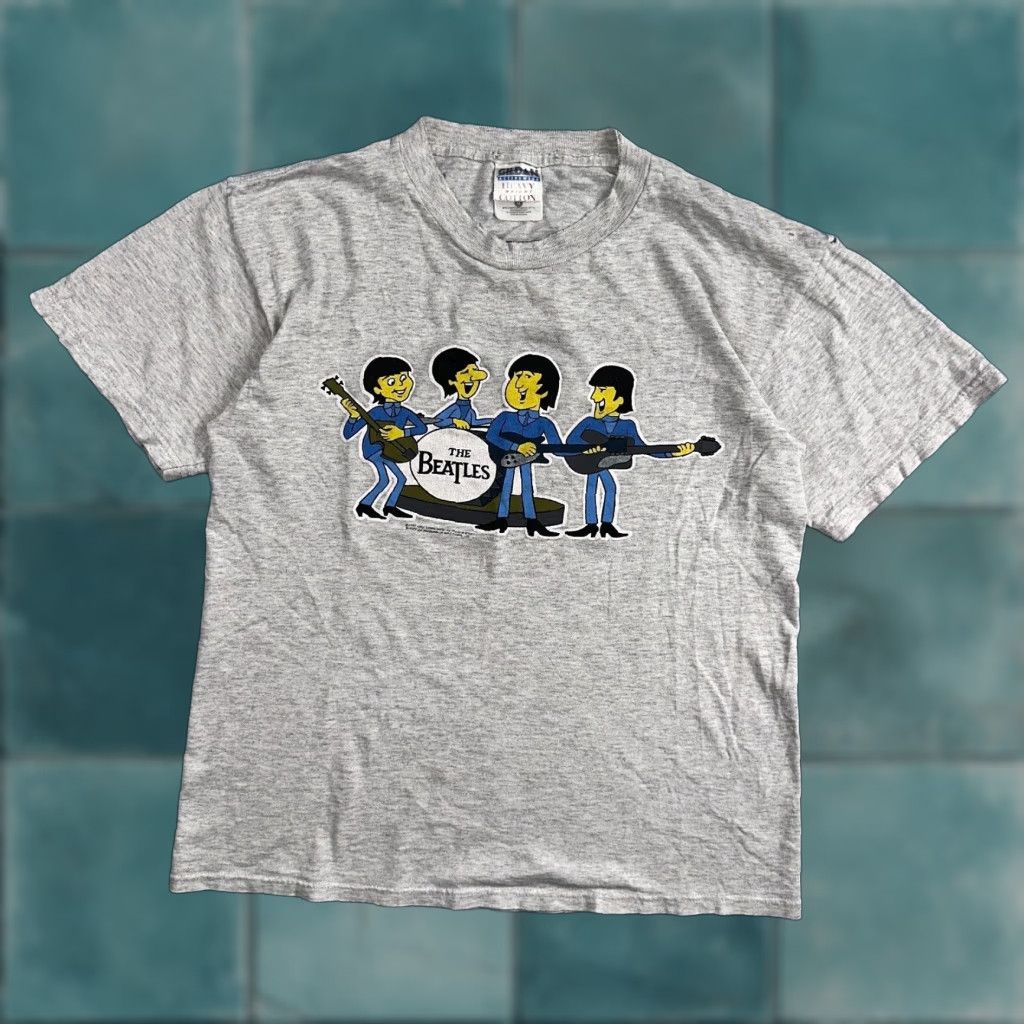 Gildan VINTAGE Beatles Rock Band 1997 T-Shirt Gray Crew Neck Short Sleeve M Men 1960s 90s Grunge Music Shirt Size US M / EU 48-50 / 2 - 1 Thumbnail