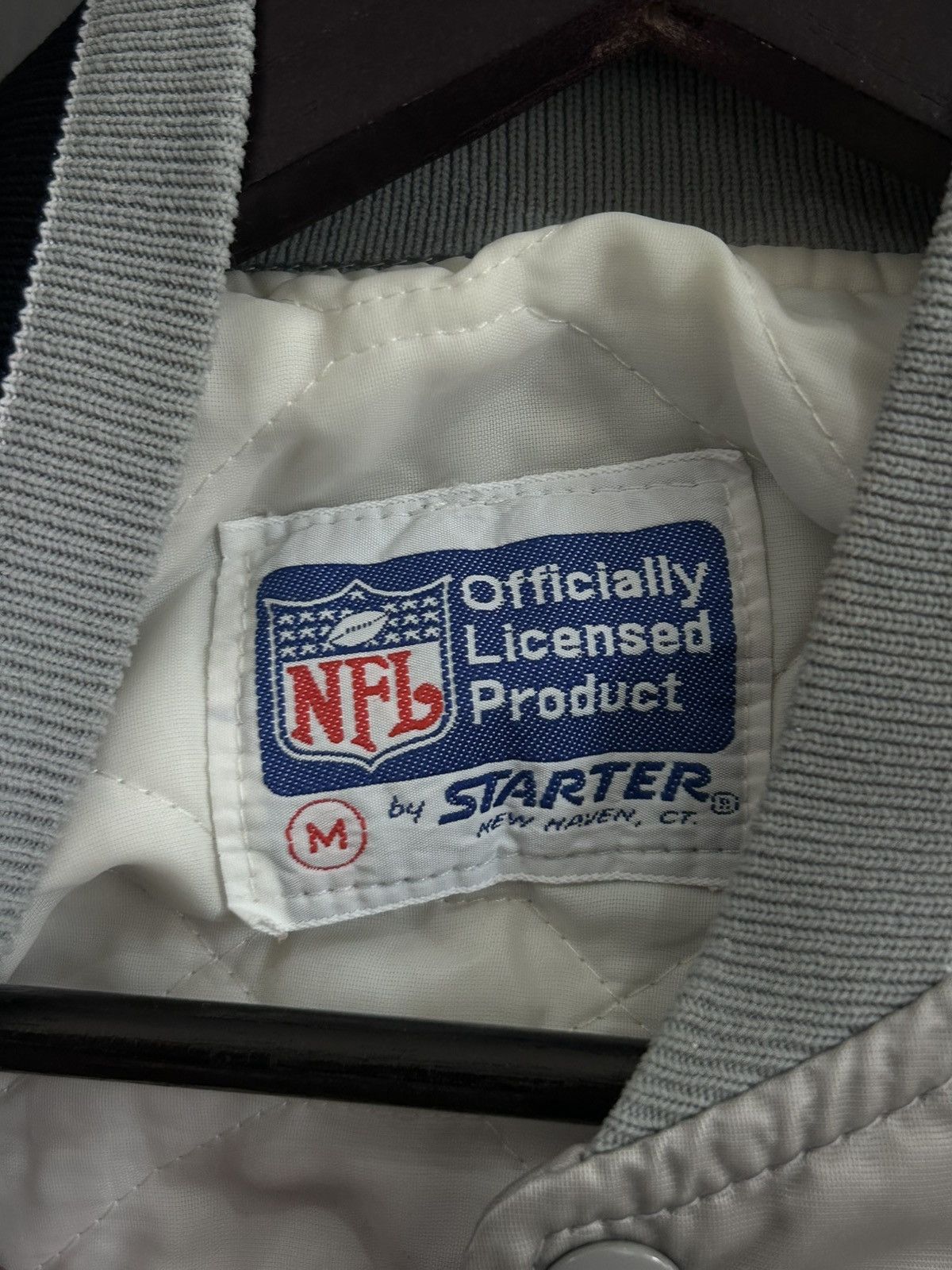 Vntg 80/90s Oakland Raiders Pro Line Silver Bomber Jacket