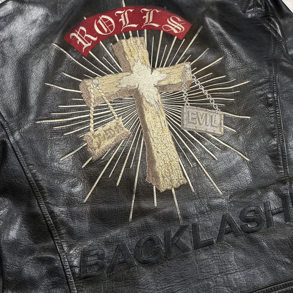 Isamu Katayama Backlash Backlash x Rolls embroidery cross double riders leather Size US S / EU 44-46 / 1 - 4 Thumbnail