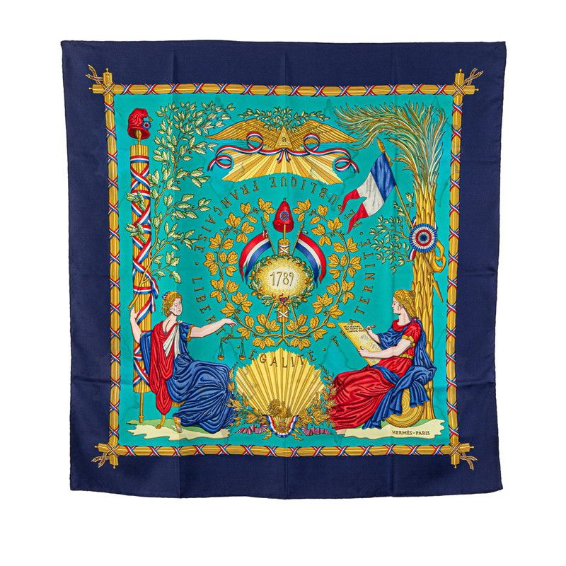 Hermes Hermes Hermes 1789 LIBERTE EGALITE FRATERNITE REPUBLIQUE FRANCAISE Silk Scarf Others Scarf DUTY FREE for USA Size ONE SIZE - 1 Thumbnail