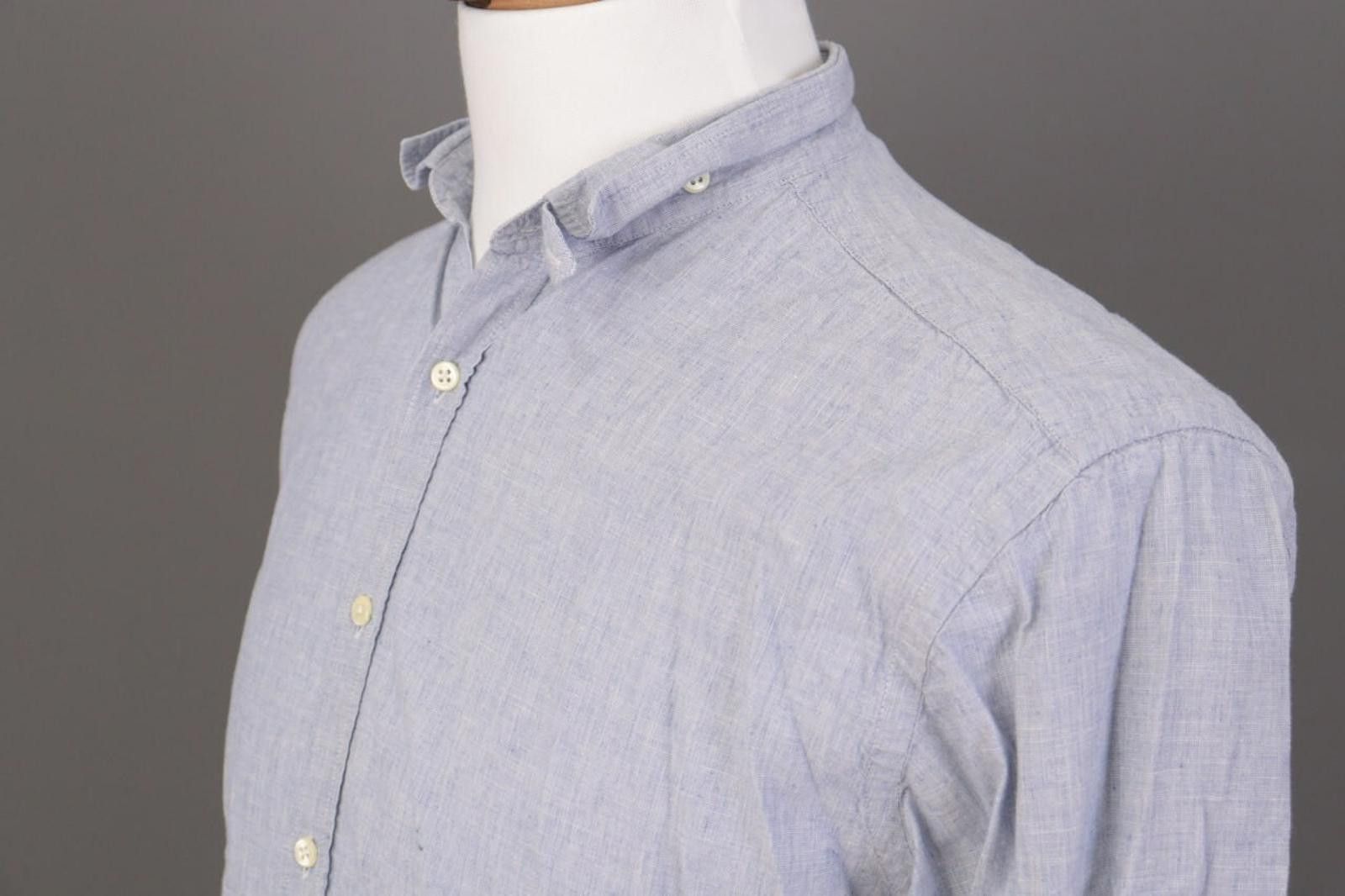 Oliver Spencer Oliver Spencer Blue Linen Button Down Shirt Size 16 Size US M / EU 48-50 / 2 - 8 Thumbnail