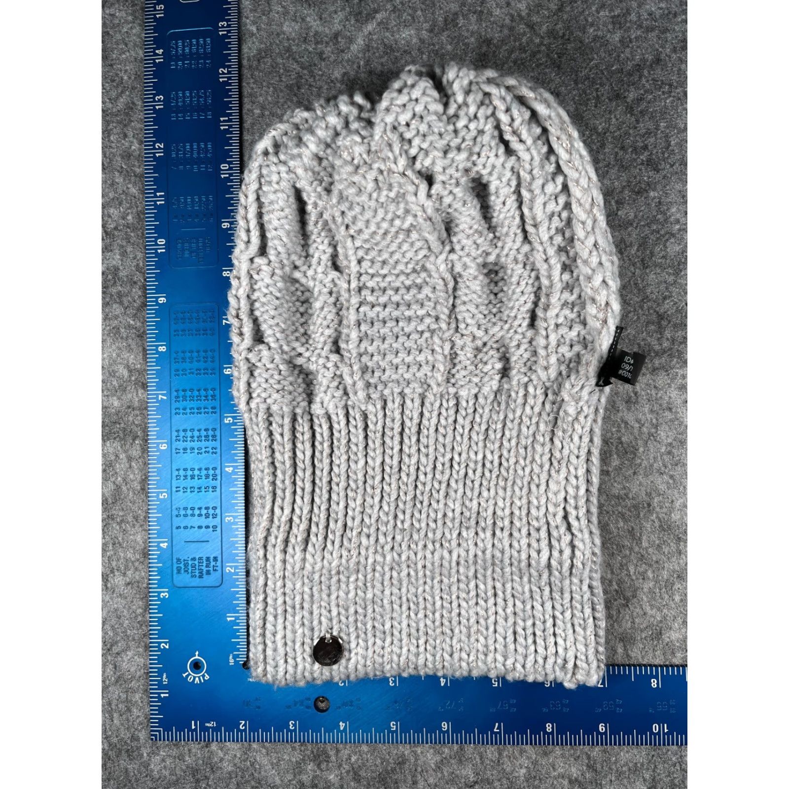 Express Express Beanie Toque Womens One Size Gray Knit Acrylic Blend Sparkly Ski Pom Beanie Winter Outdoor Hats Mens Womens Size ONE SIZE - 6 Thumbnail