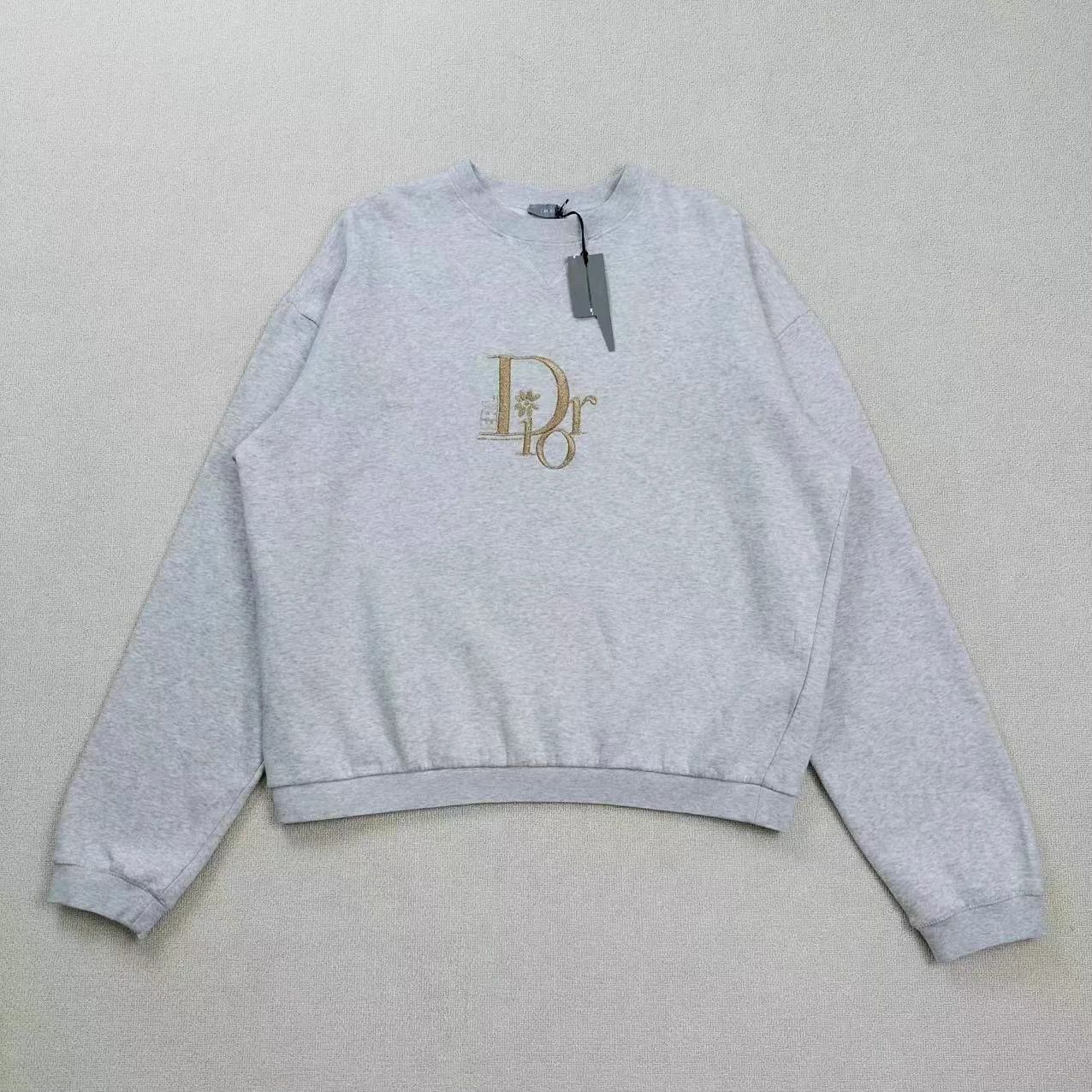 Dior DIOR gold thread embroidered logo sweatshirt 3XL Size XXL / US 16-18 / IT 52-54 - 1 Thumbnail