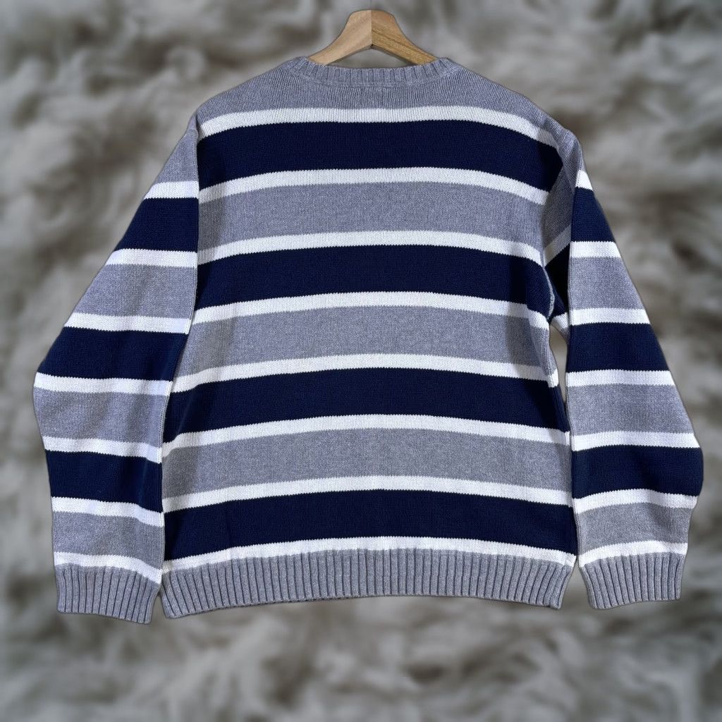 Basic Editions VINTAGE Basic Editions Sweater Mens Large Striped Knit Grandpa Grunge 90's Y2K Crew Neck Pullover Size US L / EU 52-54 / 3 - 1 Thumbnail