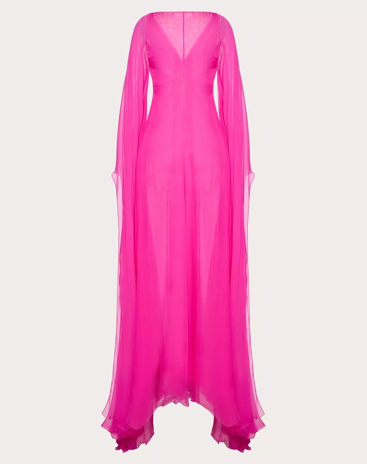 Valentino o1s1wg110625 Chiffon Gown in Pink Size S / US 4 / IT 40 - 2 Thumbnail