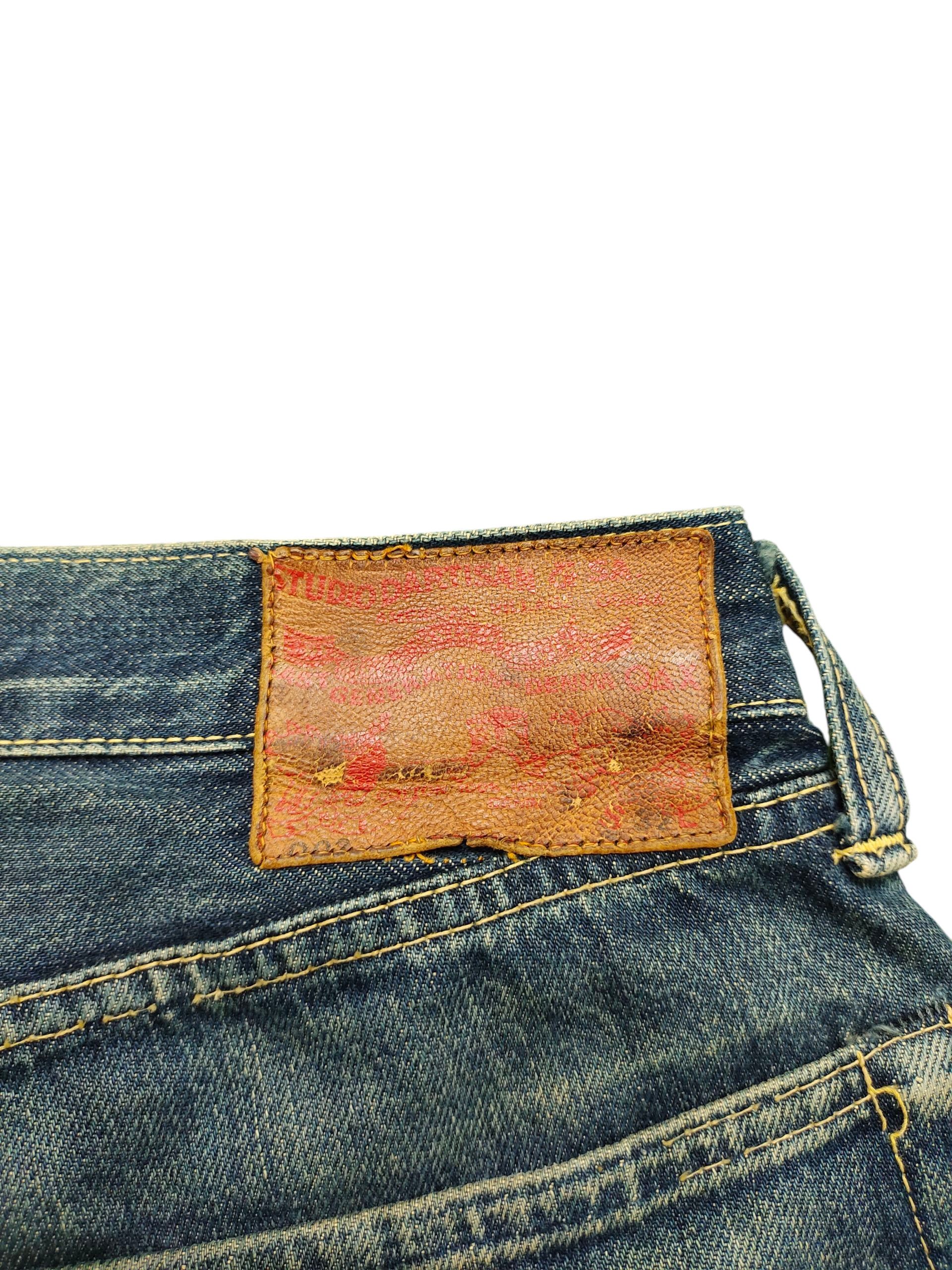 Studio D'Artisan 1990s Studio D' Artisan Selvedge Patchwork Distress Jeans Size US 32 / EU 48 - 10 Thumbnail