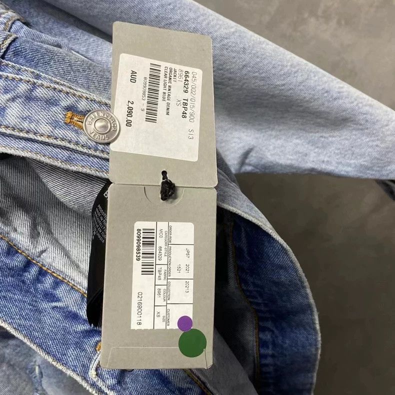 Balenciaga Balenciaga Light Blue Denim Jacket-2506 Size US XS / EU 42 / 0 - 7 Thumbnail