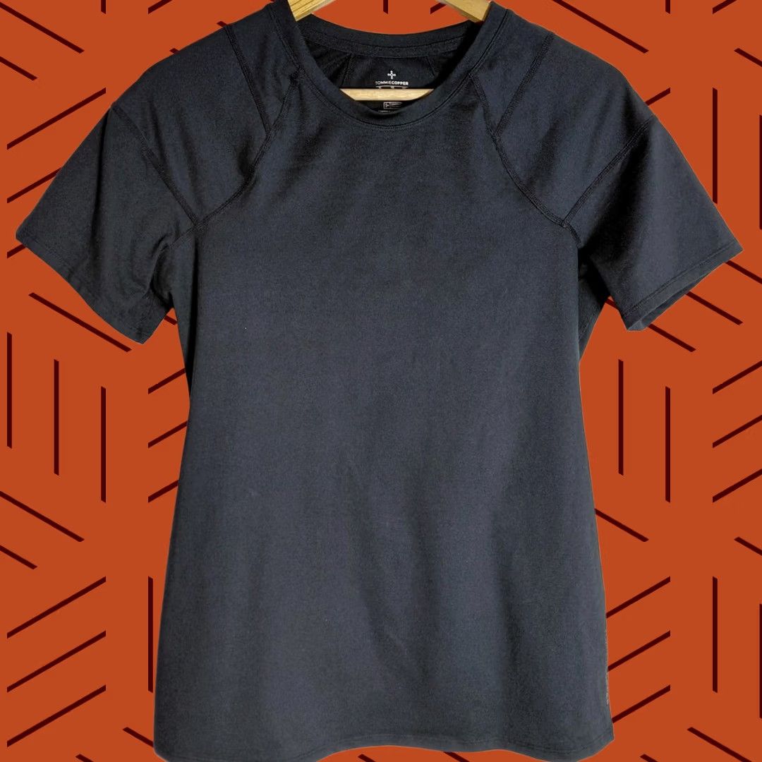 Vintage TOMMIE COPPER Copper & Zinc Infused Top Solid Short Sleeve XL Black Women T-Shirt Crew Neck Casual Breathable Comfort Size XL / US 12-14 / IT 48-50 - 1 Thumbnail