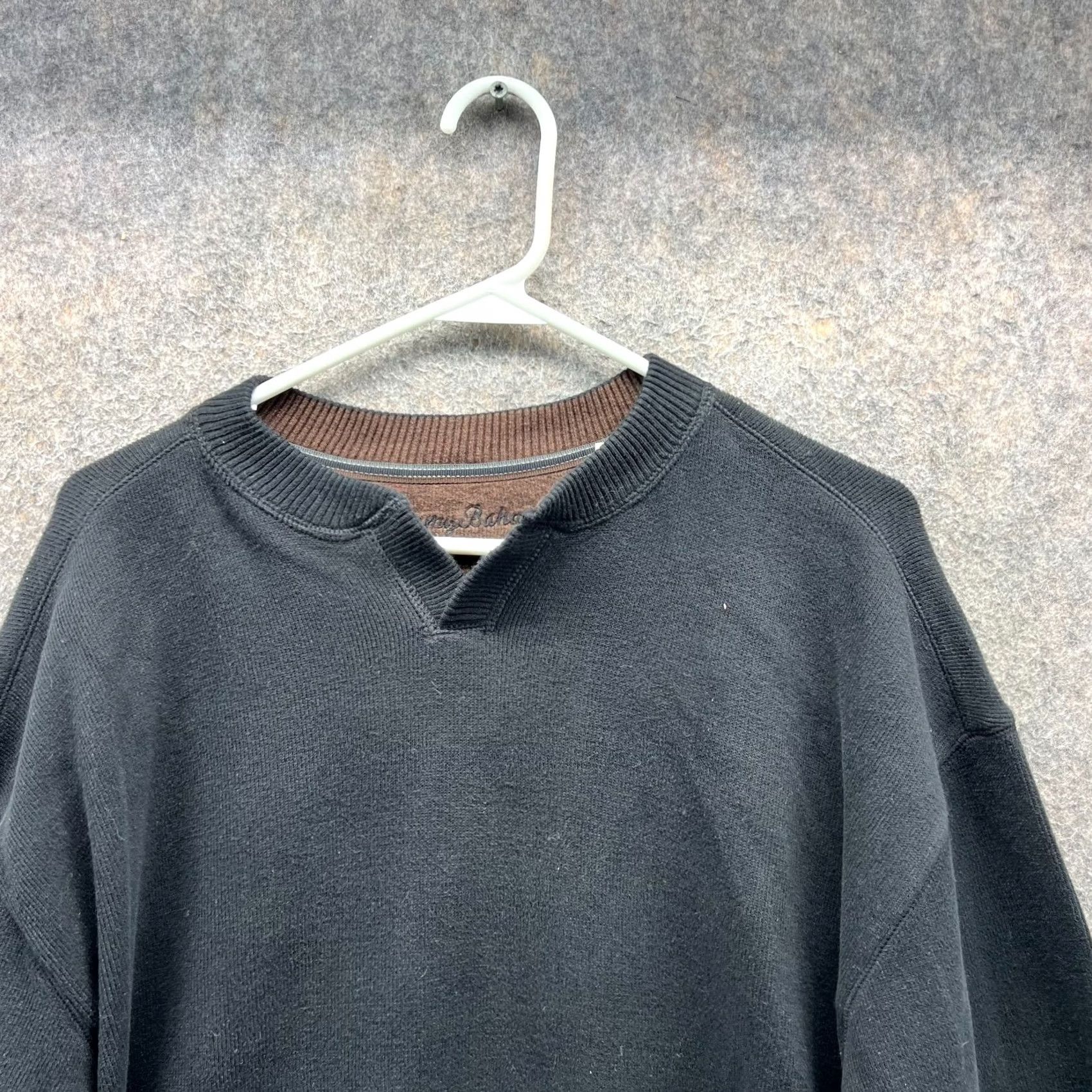 Tommy Bahama VINTAGE Tommy Bahama Pullover Sweater Mens Large Black Reversible Cotton Fleece Crew Neck All Seasons Logo Size US L / EU 52-54 / 3 - 4 Thumbnail