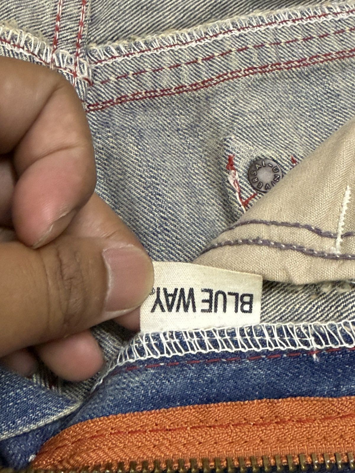 Japanese Brand Flared Jeans Blue Way Japan Acid Wash Rare Design Boot Cut Size US 30 / EU 46 - 24 Thumbnail