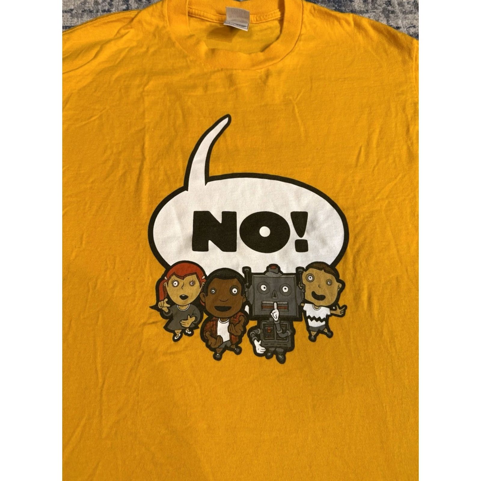 Fruit Of The Loom VINTAGE They Might Be Giants Concert T Shirt Sz L Yellow Graphic Print Ween Indie Rock Band Music Cartoon Logo Double-Sided 2002 No! Men Size US L / EU 52-54 / 3 - 2 Thumbnail