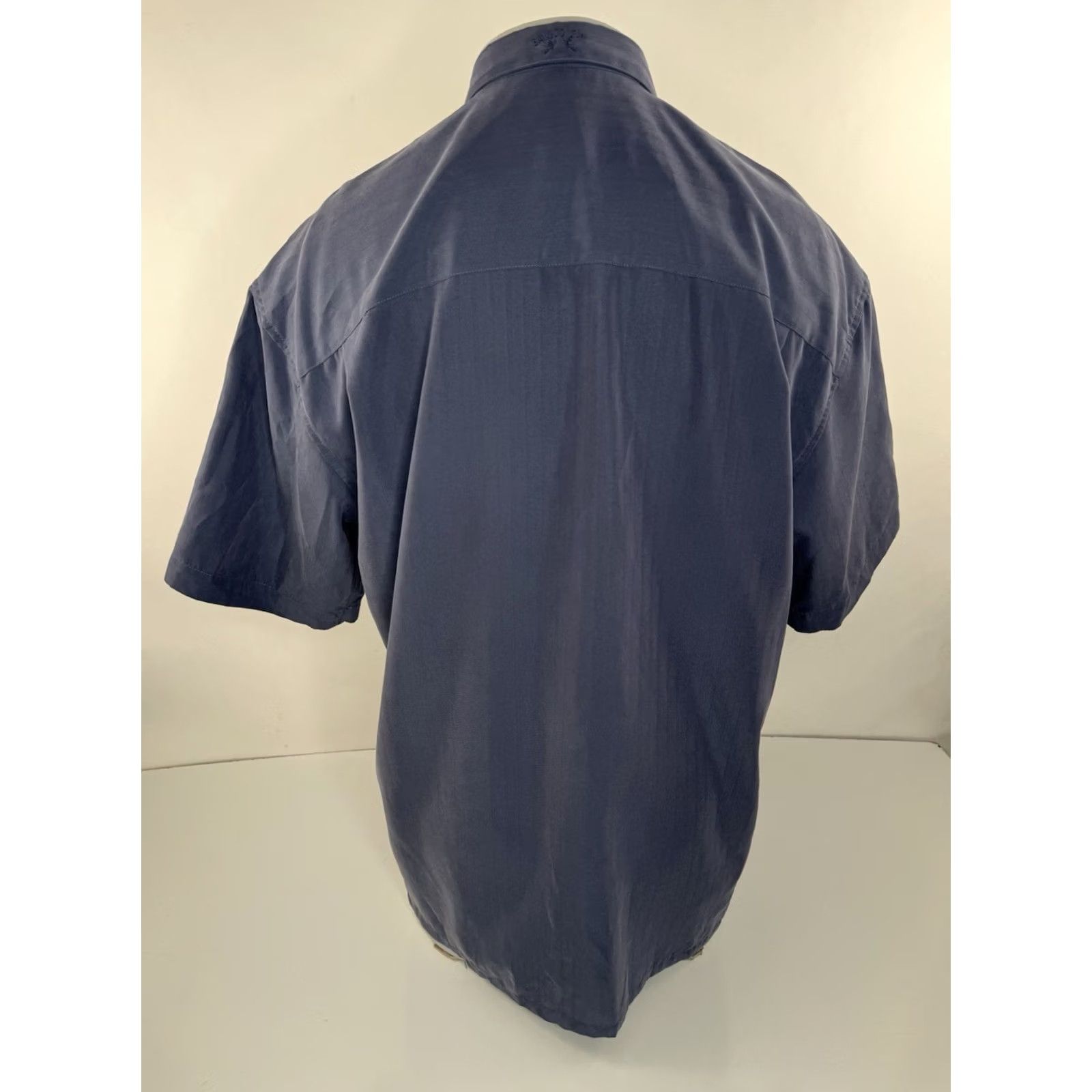 Vintage BAMBOO CAY Embroidered Palm Hawaiian Aloha Mens M Shirt Button-Up Short Sleeve Blue / Cream 90s Theme Mens Size US M / EU 48-50 / 2 - 3 Thumbnail