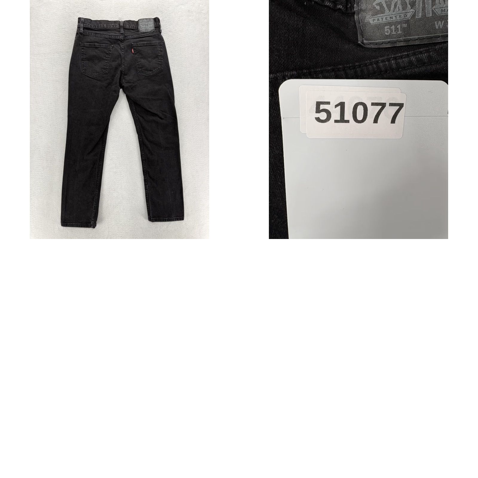 Levi's Levis 511 Jeans Mens 33x28 Black Charcoal Wash Slim Straight Stretch Denim Pants Slim Size US 33 - 9 Thumbnail