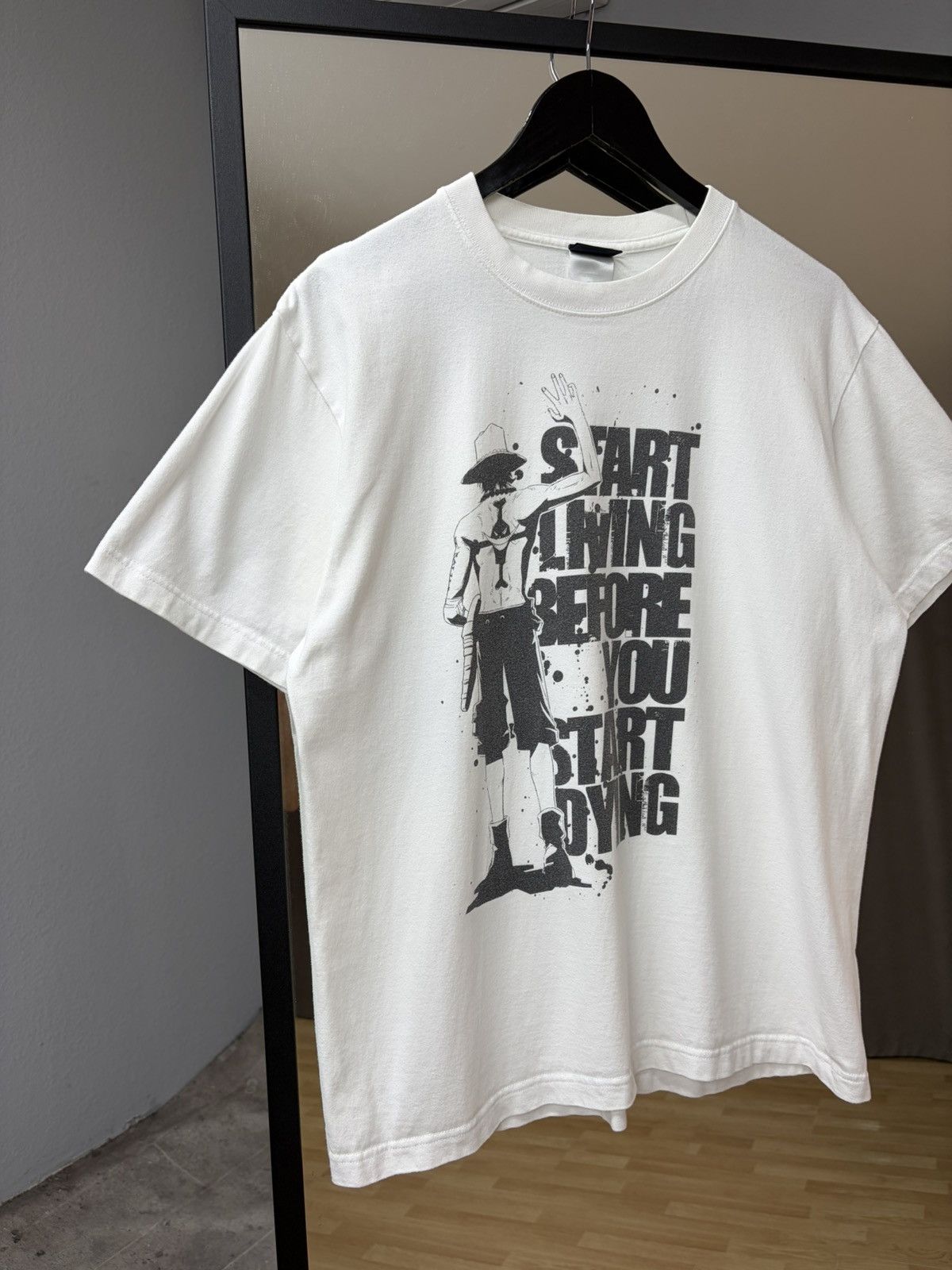 Anime Vintage One Piece Monkey D. Luffy “Start Living Before” Tee Size US L / EU 52-54 / 3 - 7 Thumbnail