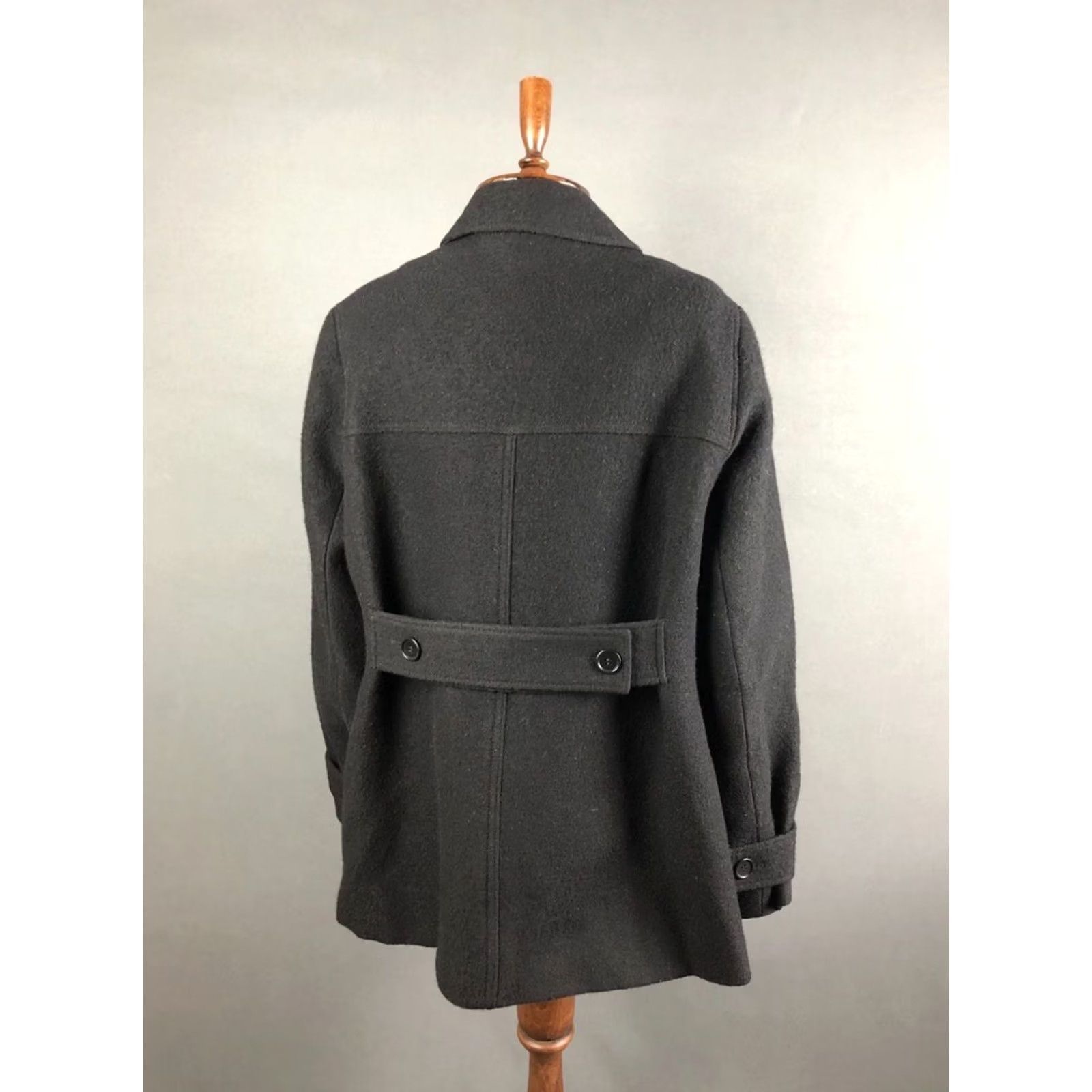 Cos COS Women's Short Coat Black Wool with Belt Size 44 Overcoat Lined 100% Cotton Inner Pocket Regular Fit Swing Jacket Size 30" / US 8 / IT 44 - 3 Thumbnail
